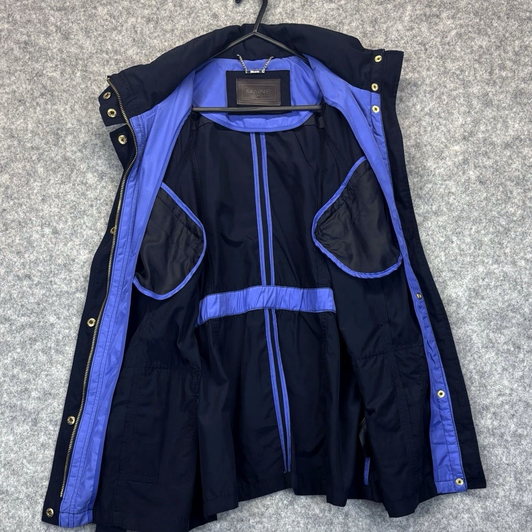 Vintage Maine New England Jacket Belted UK 14 Navy Women’s Used Size XL / US 12-14 / IT 48-50 - 3 Thumbnail