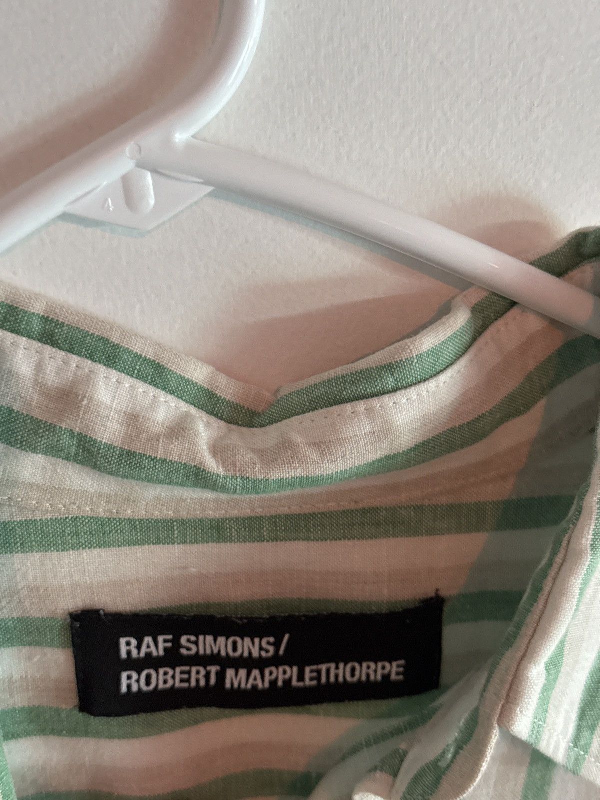 Raf Simons RAF SIMONS x ROBERT MAPPLETHORPE GREEN STRIPED LINEN SHIRT Size US S / EU 44-46 / 1 - 2 Thumbnail