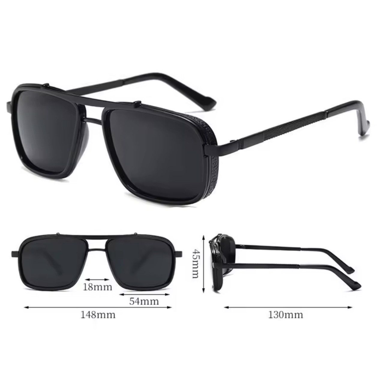 Other Men's Vintage UV400 Protection Steampunk Polarized Black Size ONE SIZE - 5 Thumbnail