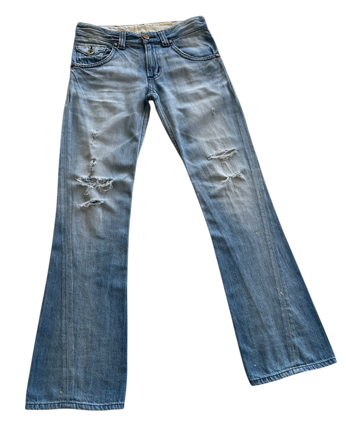 Vintage Vintage Edwin Blue Trip Distressed Flare Denim Size US 32 / EU 48 - 5 Thumbnail
