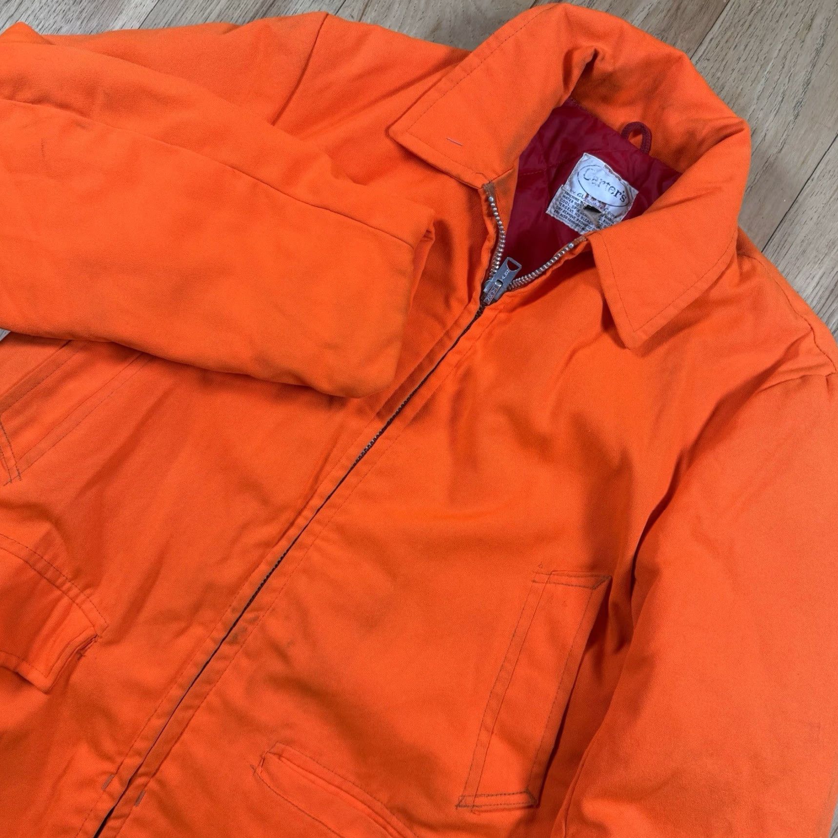 Vintage VINTAGE Carters Jacket Puffer Full Zip Mens 40 Orange 60’s Work Cotton" Size US XXS / EU 40 - 2 Thumbnail
