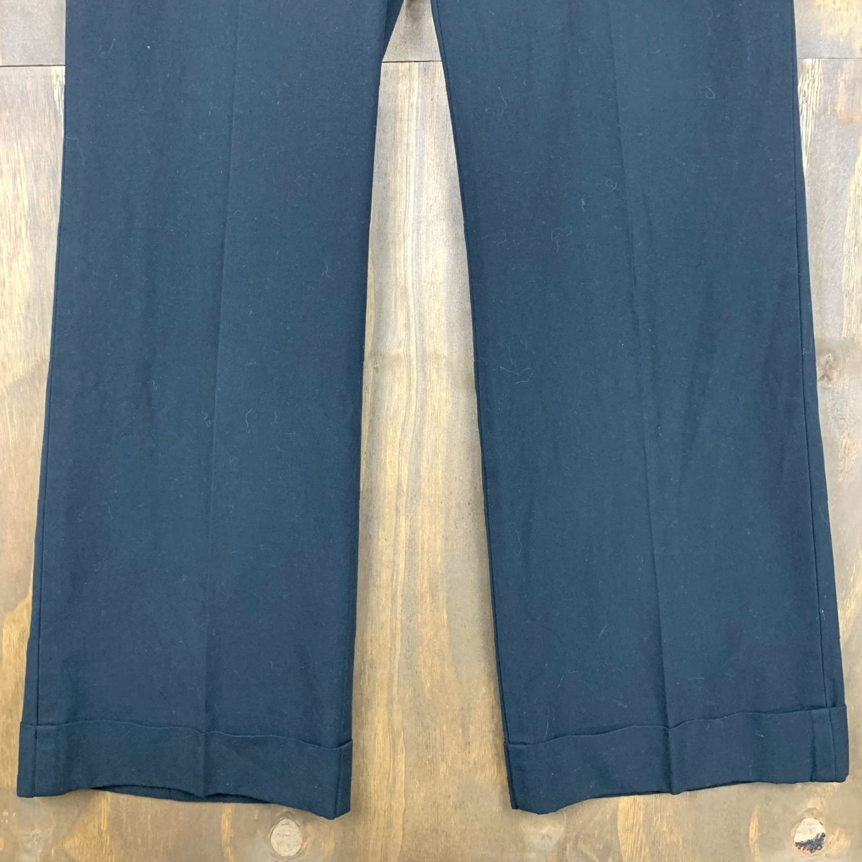 Talbots Talbots Womens Pants Black Petite Mid Rise Straight Wide Cuffed Leg Stretch 8P Size 24" / US 00 / IT 34 - 3 Thumbnail