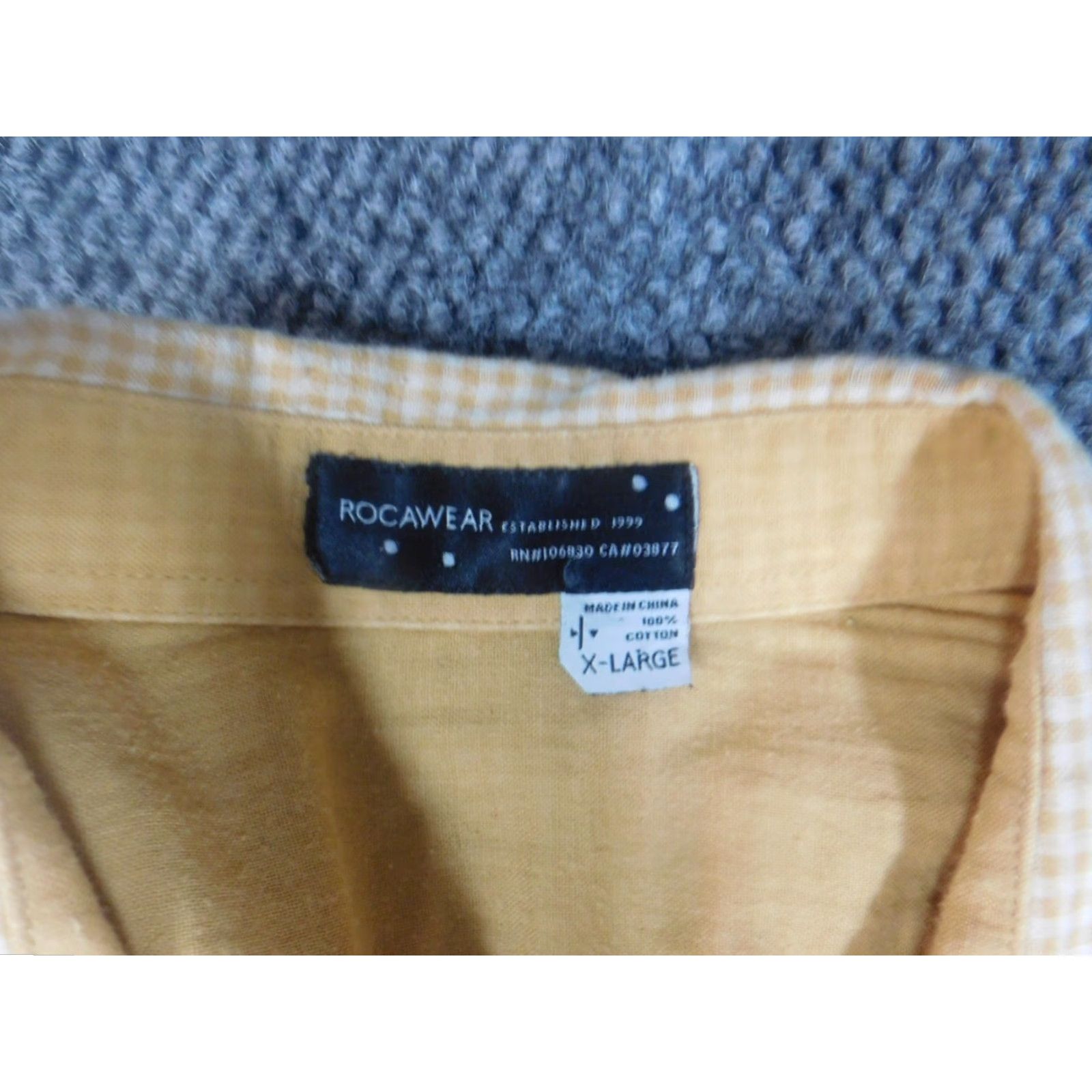 Rocawear Rocawear Shirt XL Yellow Mens Plaid Button-Up Hip Hop 2000s Western Button-Down Short Sleeve Size US XL / EU 56 / 4 - 5 Thumbnail