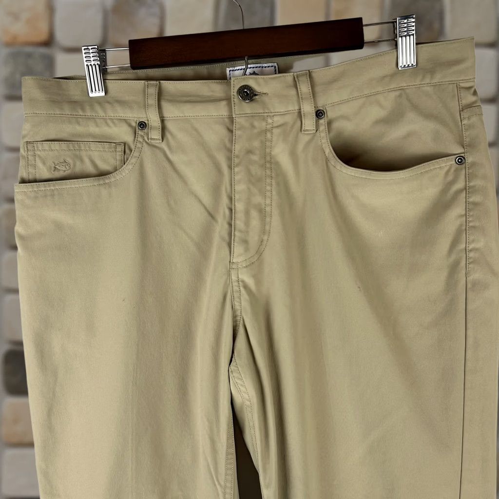 Southern Tide Southern Tide Pants Mens 34x30 Beige Khakis Straight Stretch 5 Pocket Casual Size US 34 / EU 50 - 1 Thumbnail