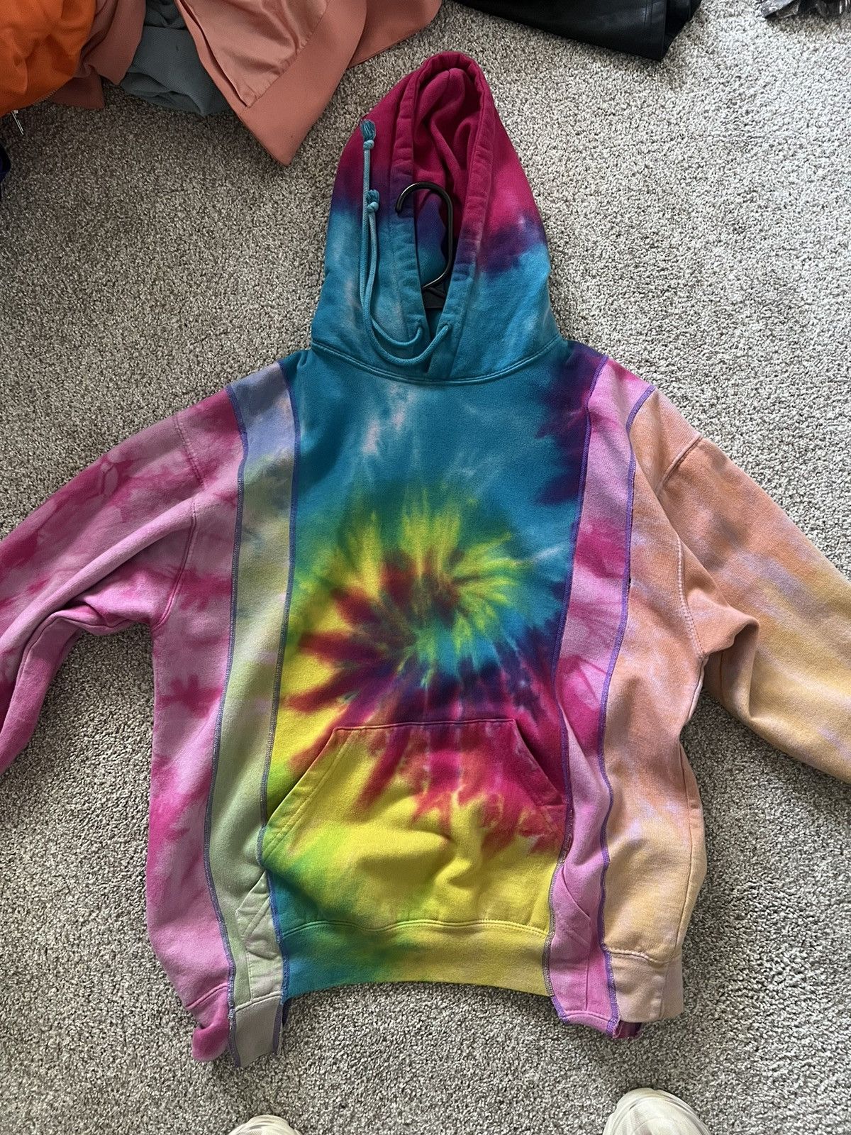 Image of Needles Reconstructed Tie Dye Hoodie, Men's (Size Small)