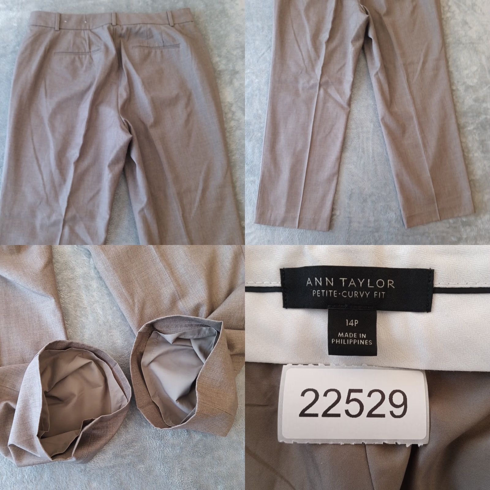 Ann Taylor Ann Taylor Petite Curvy Fit Dress Pants Womens 14P Gray Pockets Lined 36x28 Wool Blend Straight 28 Inseam Wool Blend Mens? Size 36" / US 14 / IT 50 - 8 Thumbnail
