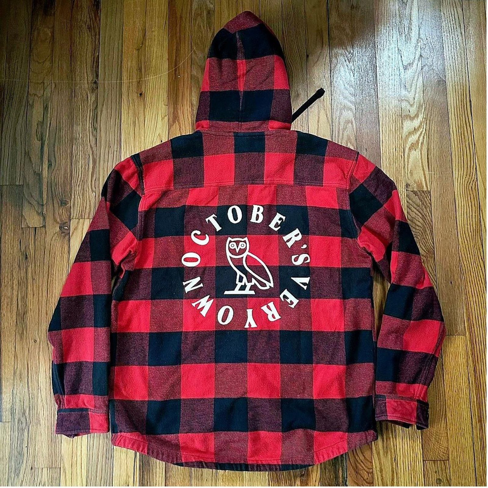 October's Very Own OVO Octobers Very Own Hooded Flannel Shirt Drake Hip Hop 2XL Size US XXL / EU 58 / 5 - 1 Thumbnail