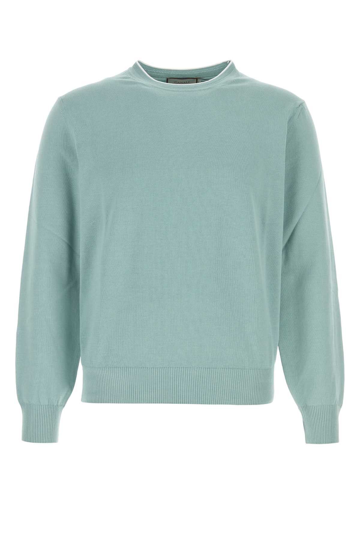 Canali Powder Blue Cotton Sweater Size US M / EU 48-50 / 2 - 1 Thumbnail