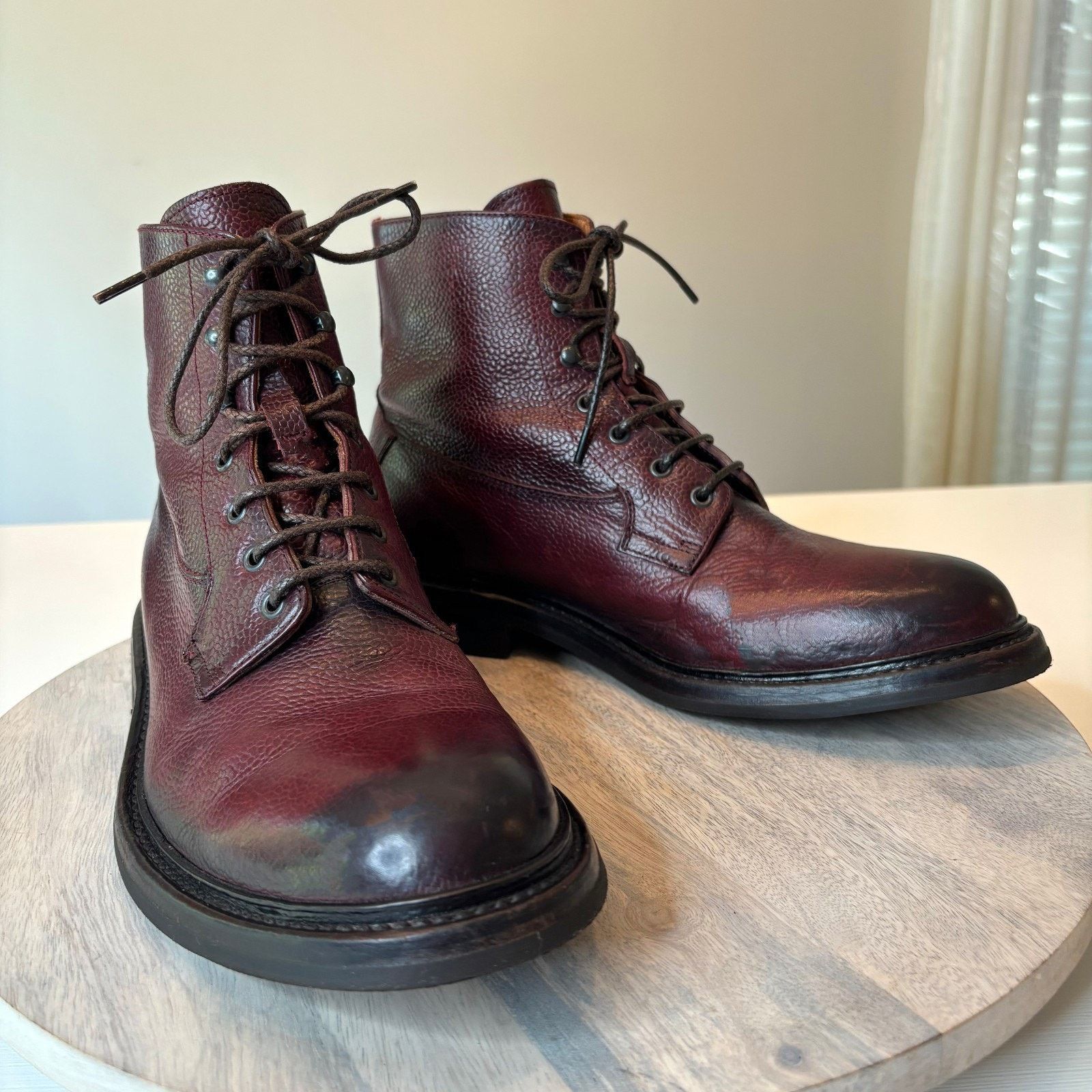 Officine Creative Officine Creative Burgundy Combat Boots  display picture 2