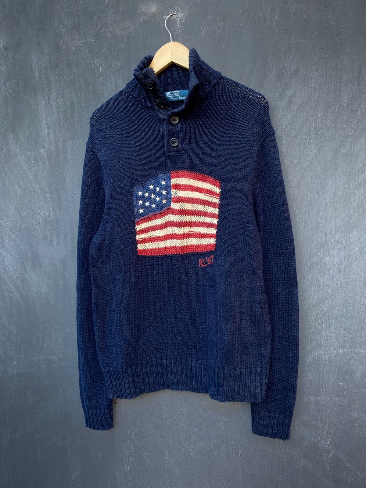 Polo Ralph Lauren Polo Ralph Lauren Vintage Flag logo knitted sweater size L Size US L / EU 52-54 / 3 - 1 Thumbnail