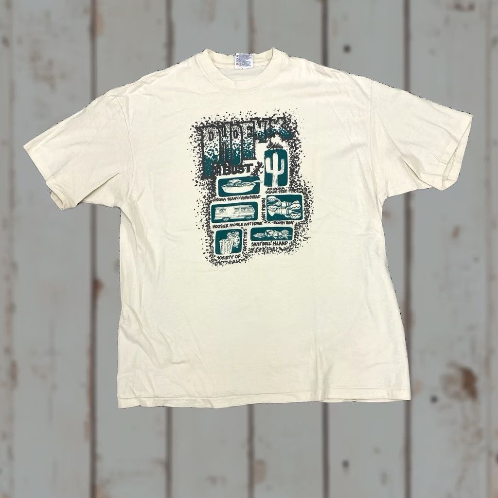 Hanes VINTAGE Arizona Shirt Adult XL Wild West 90s Arizona or Bust Hanes Shirt Mens 90s Size US XL / EU 56 / 4 - 1 Thumbnail