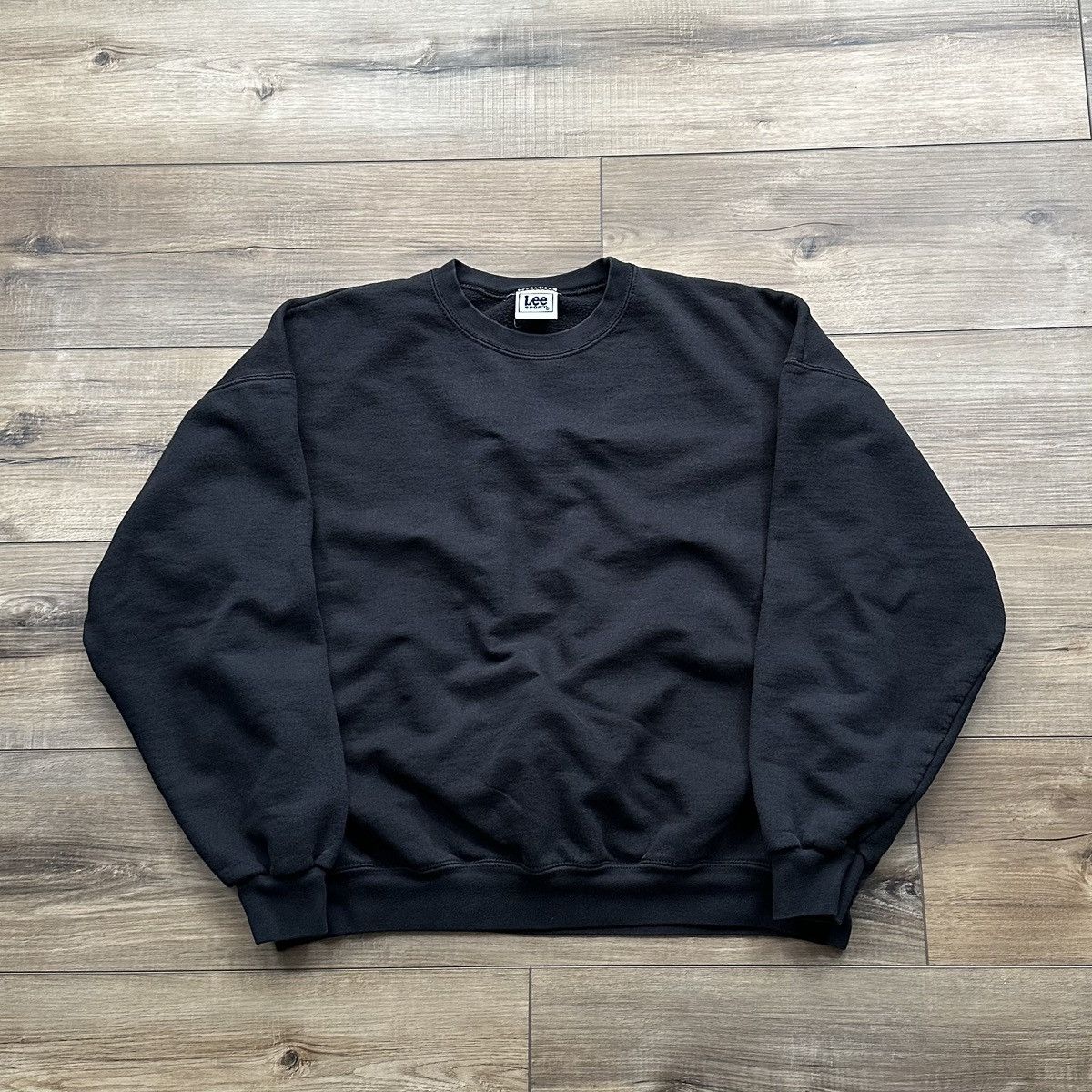 Lee Vintage 90s Lee Black Blank Crewneck Sweatshirt Size US XL / EU 56 / 4 - 1 Thumbnail