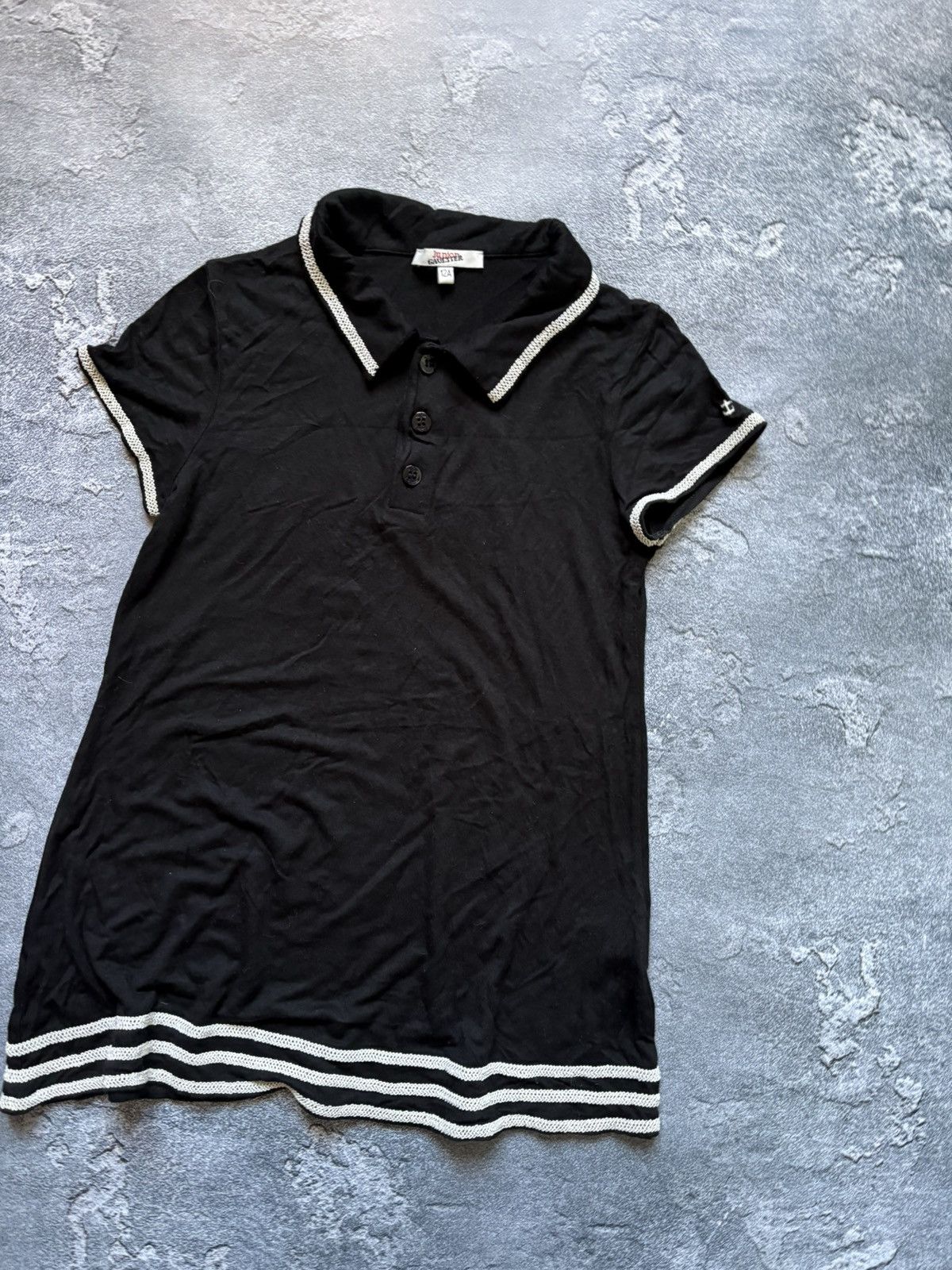 Jean Paul Gaultier Vintage Jean Paul Gaultier Junior 12A Black Polo Shirt Size XS / US 0-2 / IT 36-38 - 3 Thumbnail