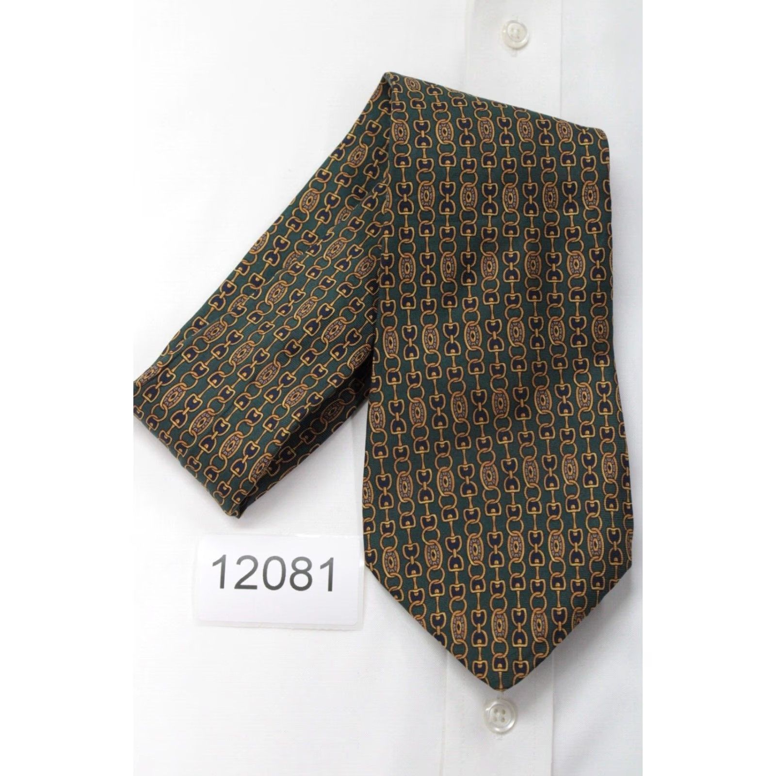 Brooks Brothers Brooks Brothers Maker Necktie Mens Green Horse Bit Silk Tie Preppy USA Silk Tie Size ONE SIZE - 6 Thumbnail