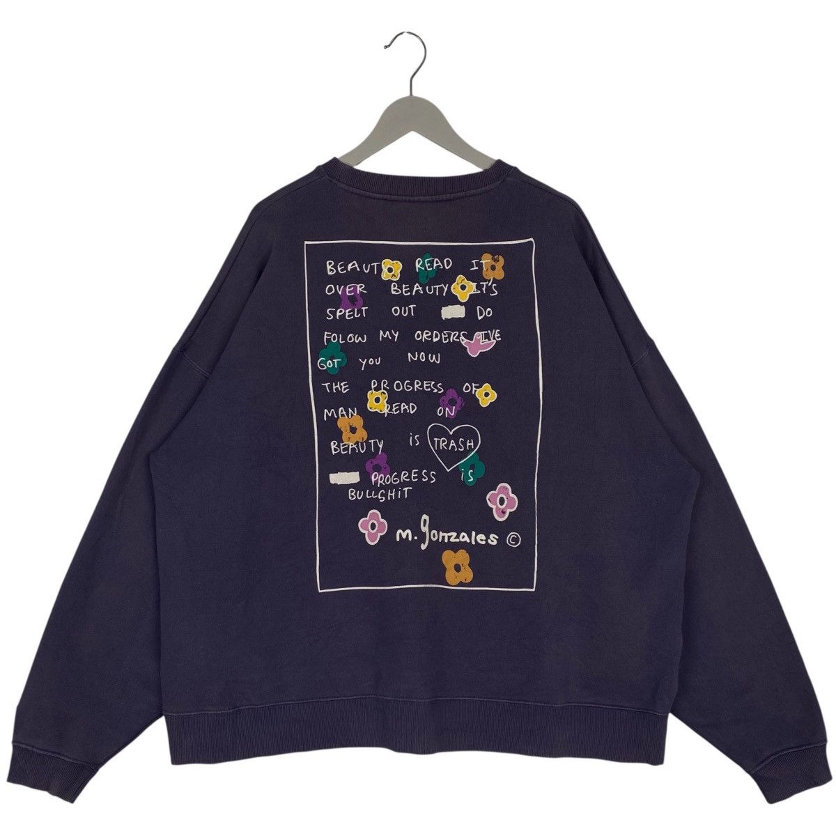 Other Vintage Mark Gonzales Sweatshirt Crewneck NavyBlue Size L Size US L / EU 52-54 / 3 - 6 Thumbnail