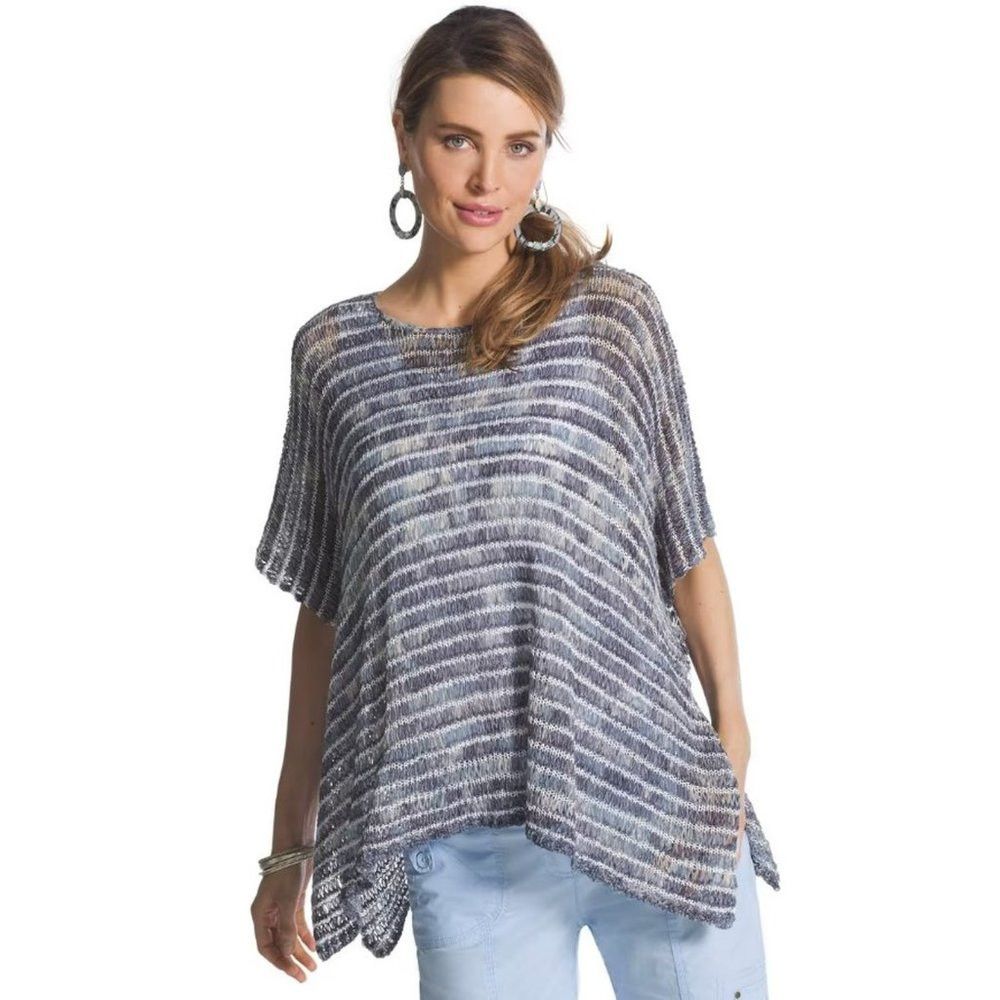 Chicos NWT New $109 Chico's Knit Textured Tegan Poncho Size L/XL Size L / US 10 / IT 46 - 1 Thumbnail