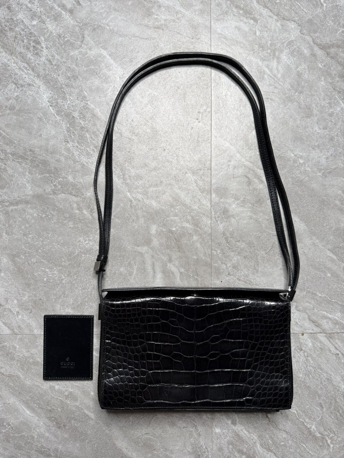 Gucci Gucci By Tomford 2 Way Croc Embossed Leather Bag Size ONE SIZE - 1 Thumbnail