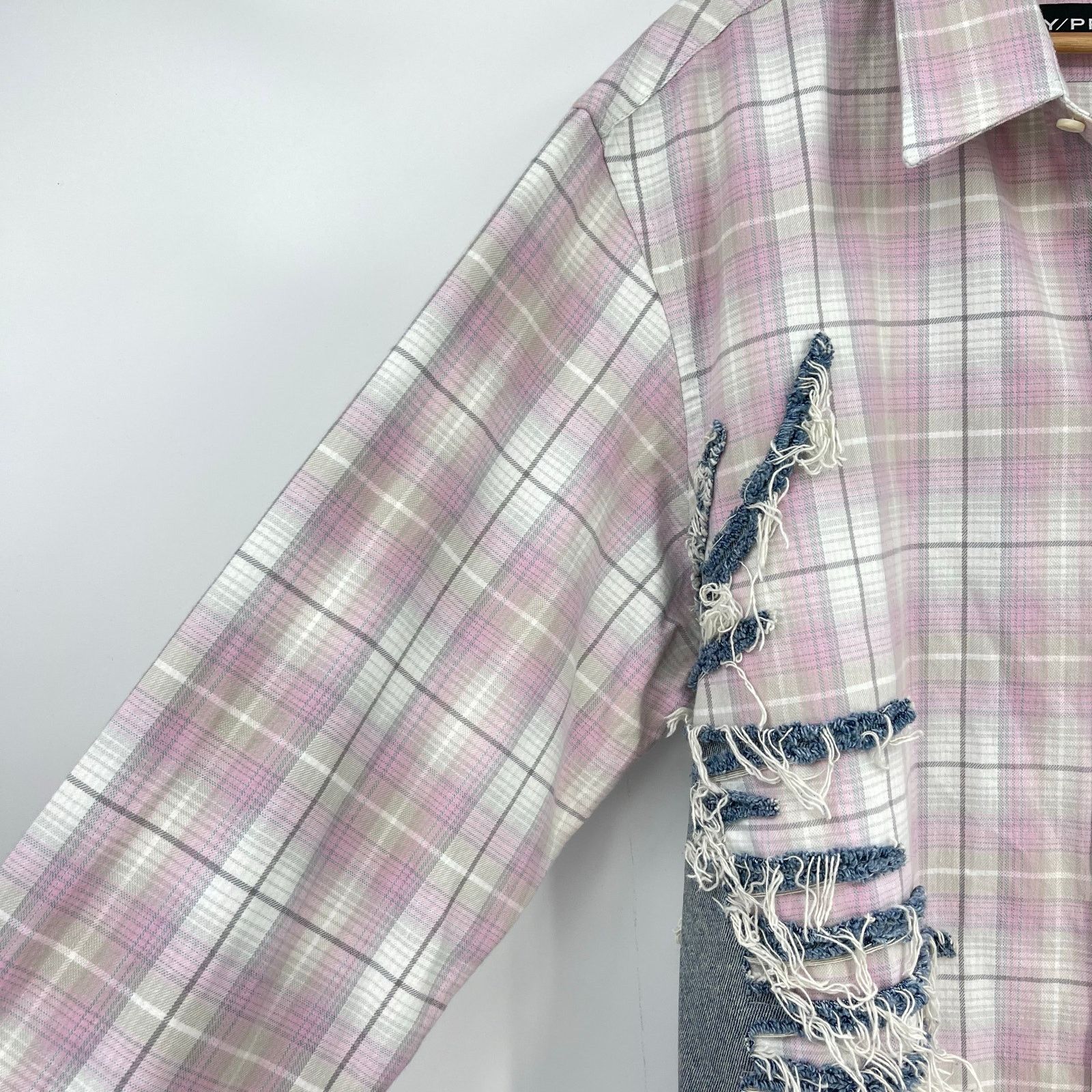 Y/Project Y-PROJECT | Whisker Distressed Denim Flannel Shirt XXL Size US XXL / EU 58 / 5 - 9 Thumbnail
