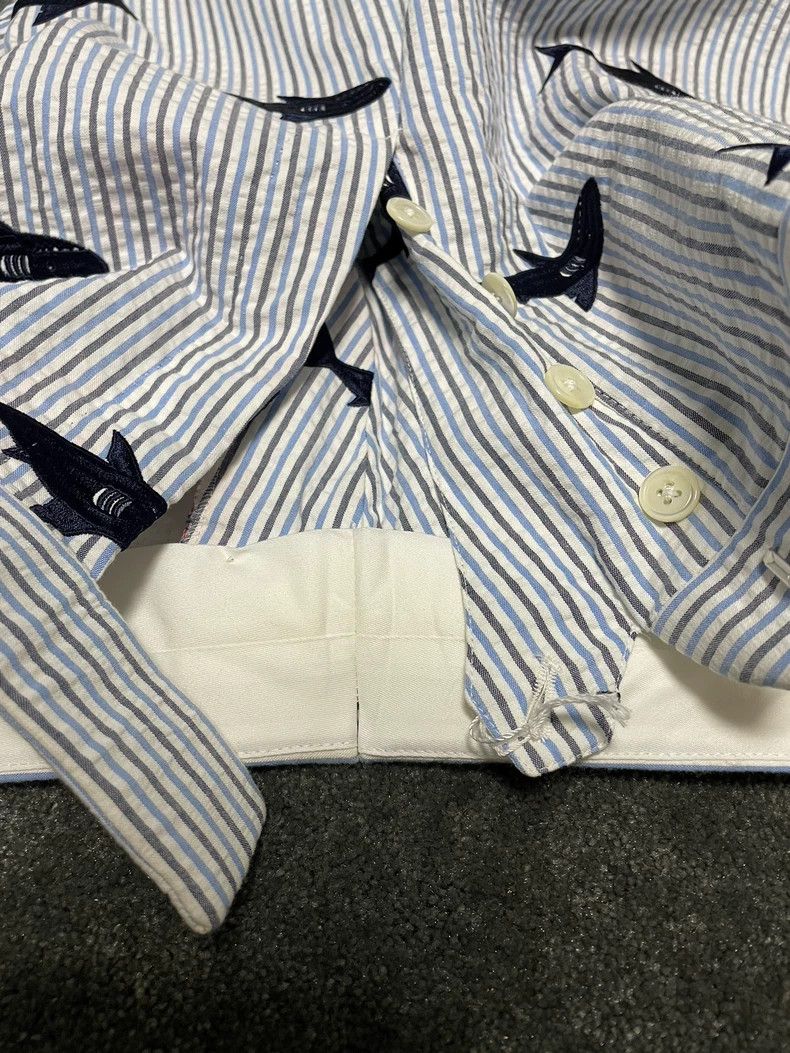 Thom Browne Thom Browne Size 1 Shark embroidered bubble gauze trousers Size US 30 / EU 46 - 4 Thumbnail