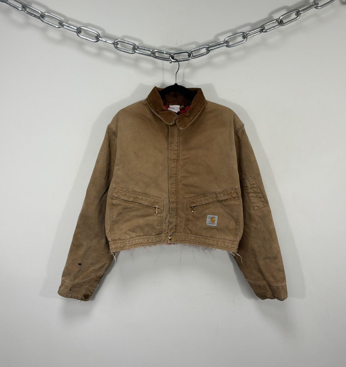 Carhartt Vintage 90s Carhartt Made In USA Washed Boxy Cropped Jacket Size US L / EU 52-54 / 3 - 1 Thumbnail