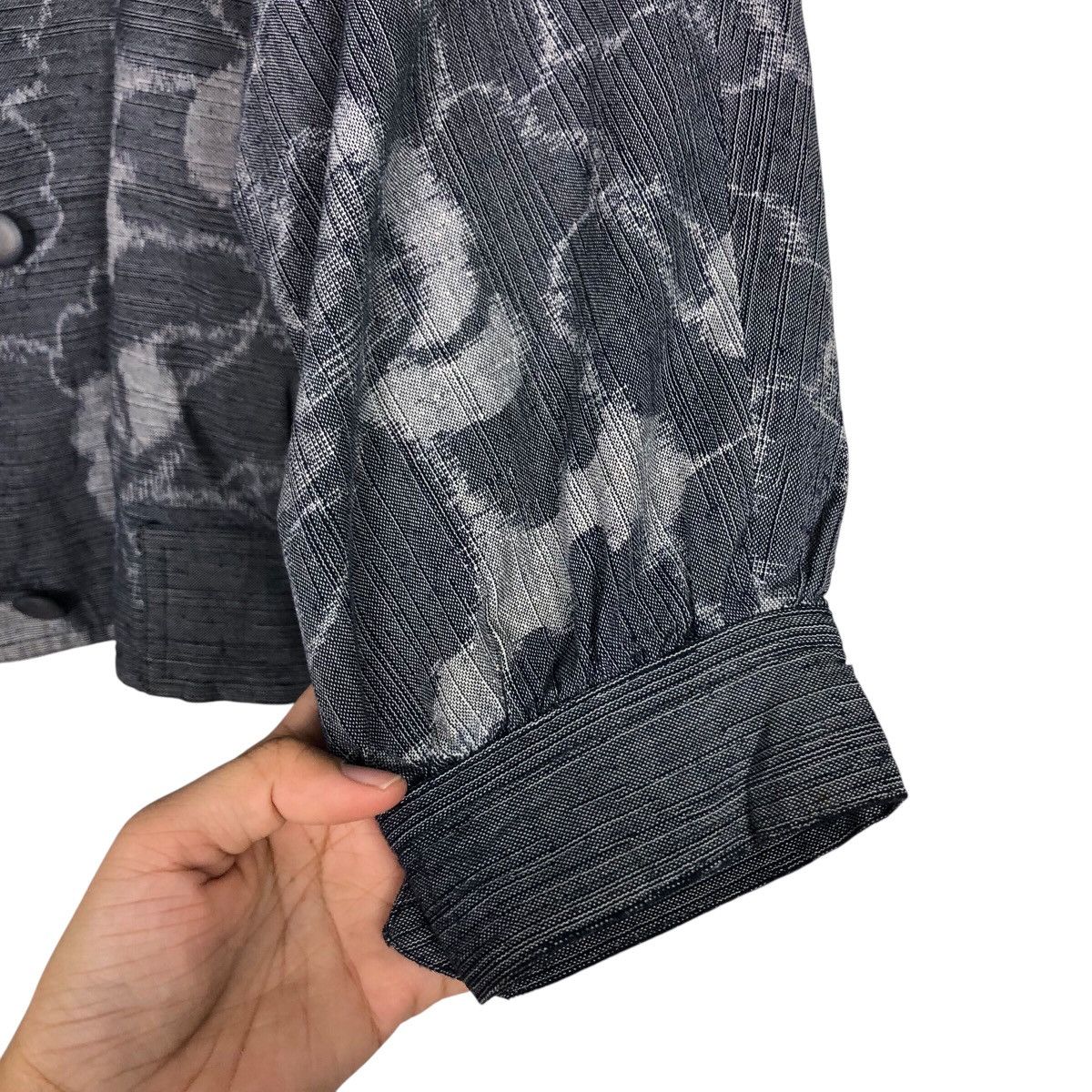 Issey Miyake 📌Vintage Bomber Jacket Quilted Flower Full Print Rich Grey Size US M / EU 48-50 / 2 - 16 Thumbnail