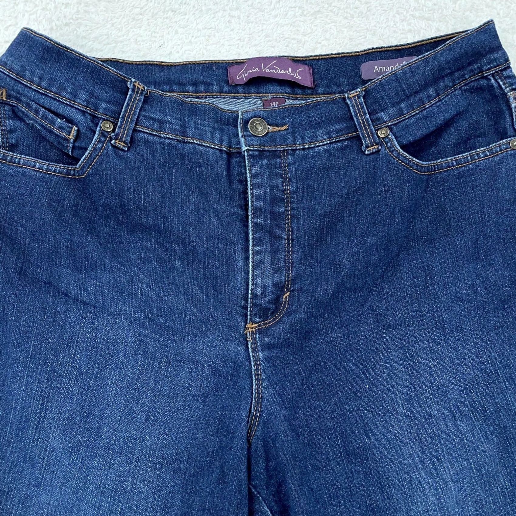 Gloria Vanderbilt Gloria Vanderbilt Jeans Womens 14P Straight Dark Wash Amanda Stretch 34x28 Size 36" / US 14 / IT 50 - 2 Thumbnail