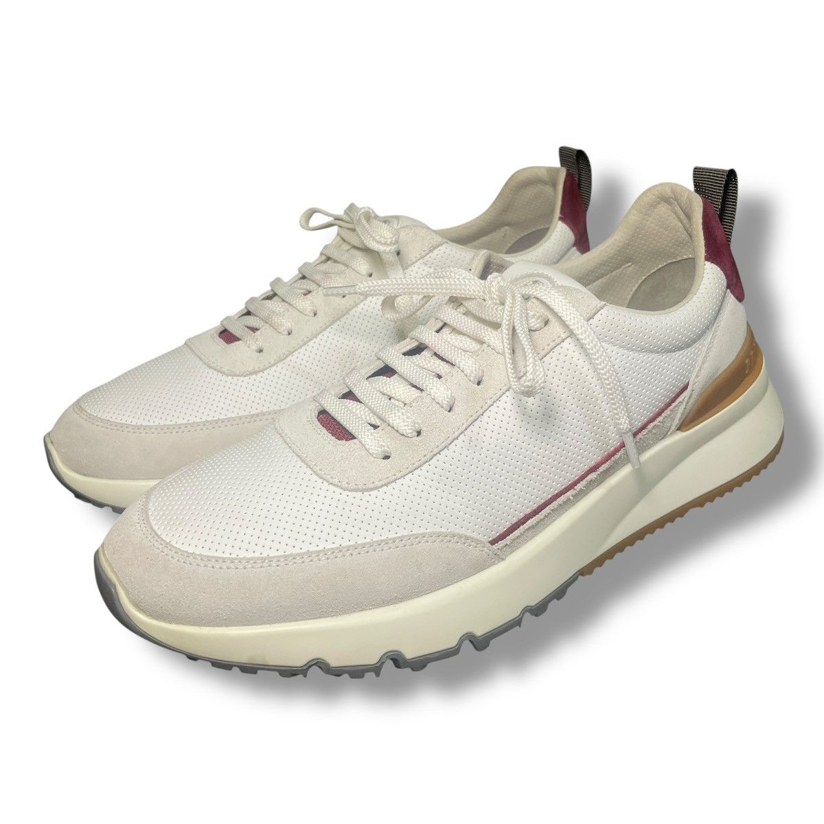 Brunello Cucinelli Perforated Leather Suede Trainers