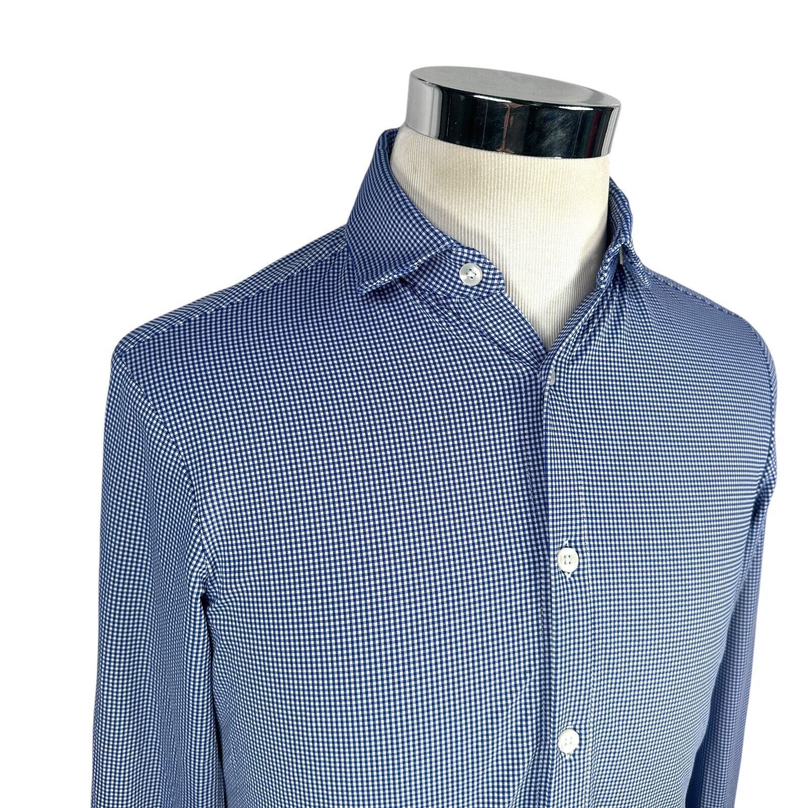 Mizzen+Main Mizzen + Main Shirt Mens Small Blue White Micro Button-Up Size US S / EU 44-46 / 1 - 2 Thumbnail