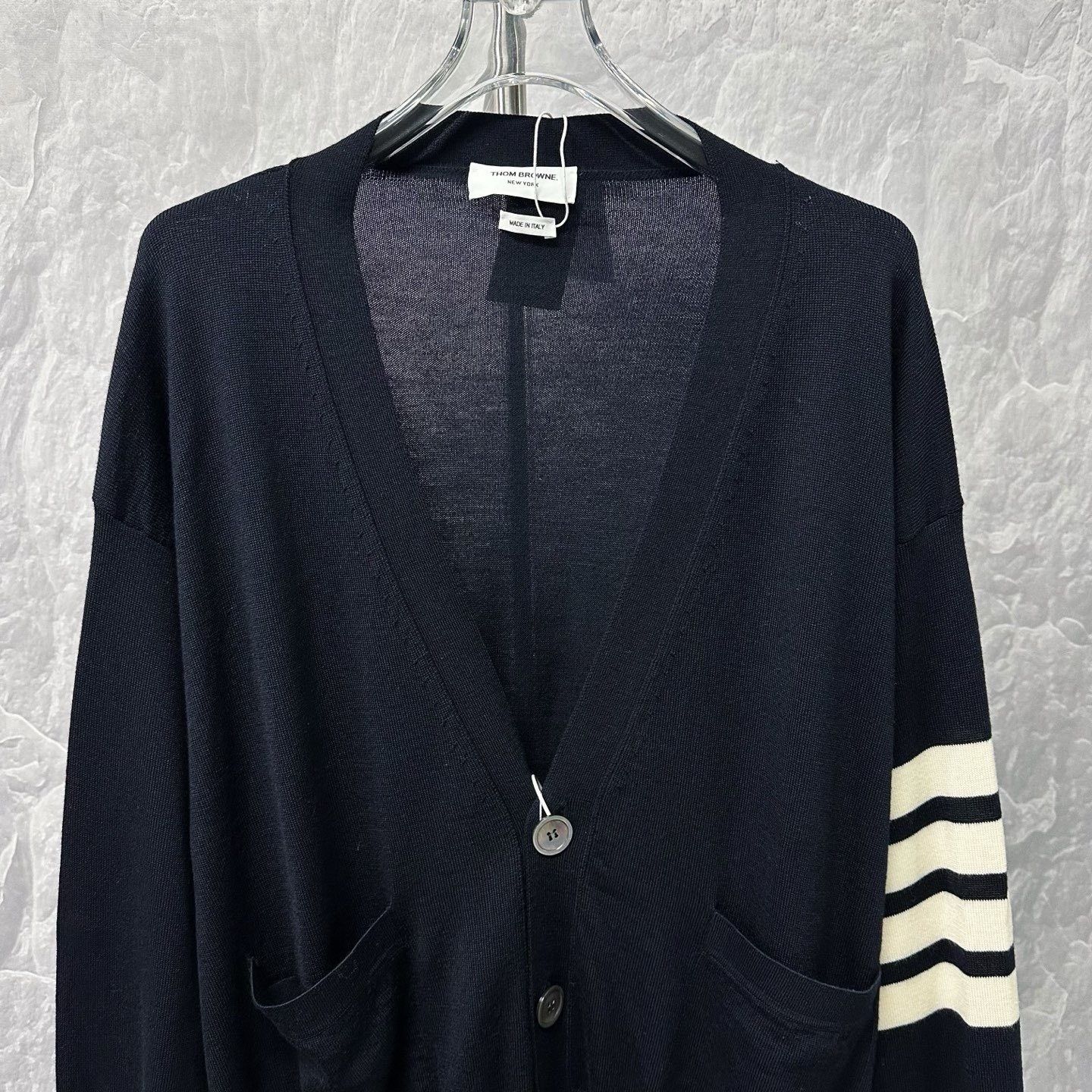 Thom Browne Thom Browne Striped V-Neck Wool Cardigan Size US L / EU 52-54 / 3 - 2 Thumbnail