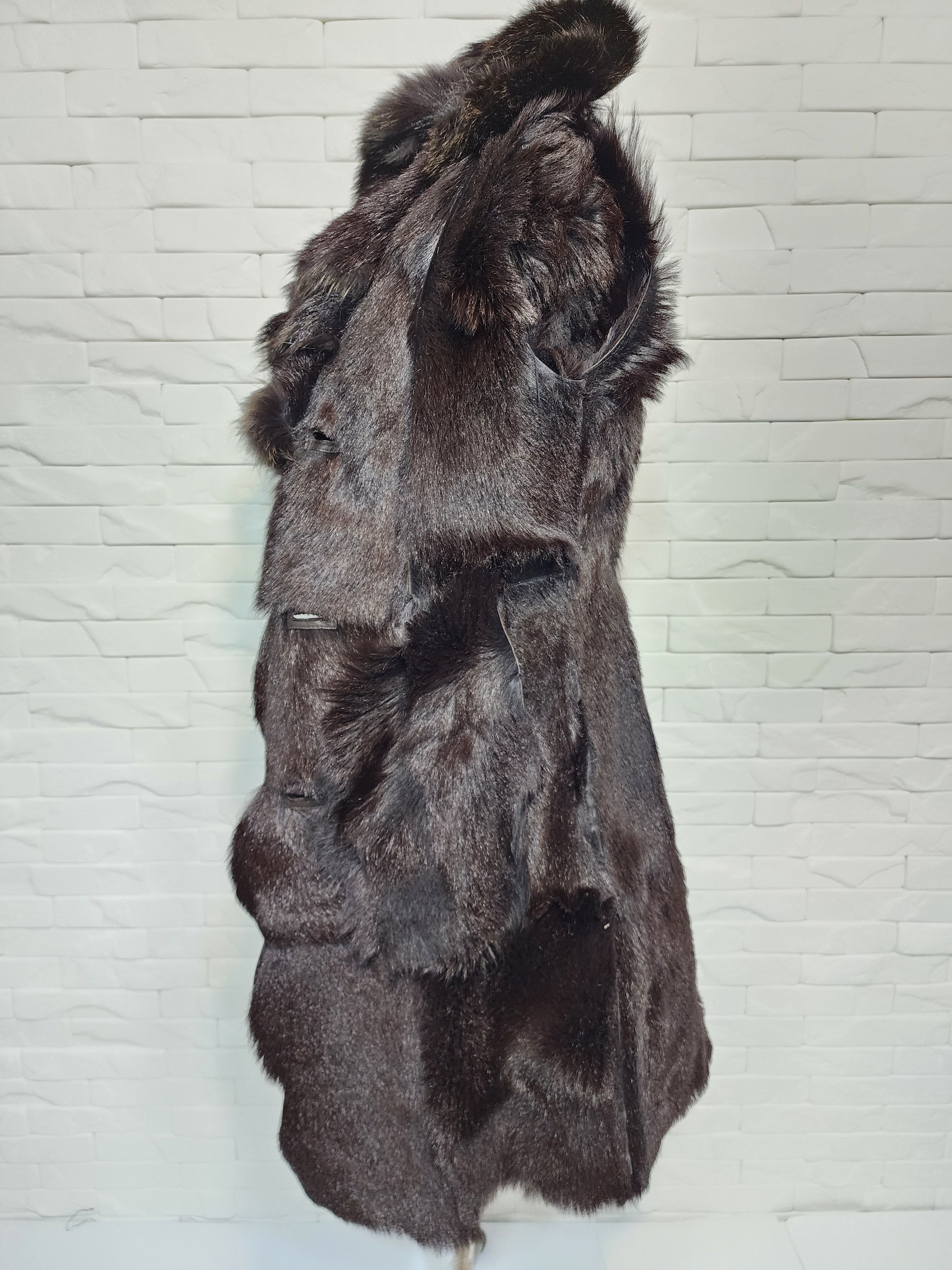 Uniqlo Women's Brown Sheepskin Coat: Genuine Fur Collar Size M / US 6-8 / IT 42-44 - 10 Thumbnail