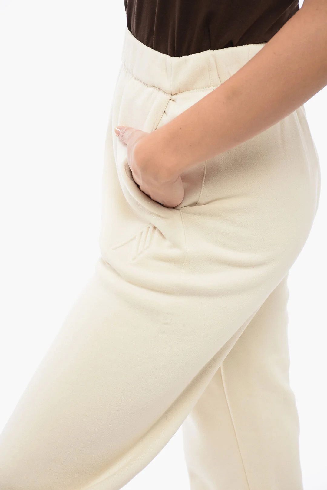 The Attico og1mm0426 Brushed-Cotton Jogger in White Size 28" / US 6 / IT 42 - 3 Thumbnail