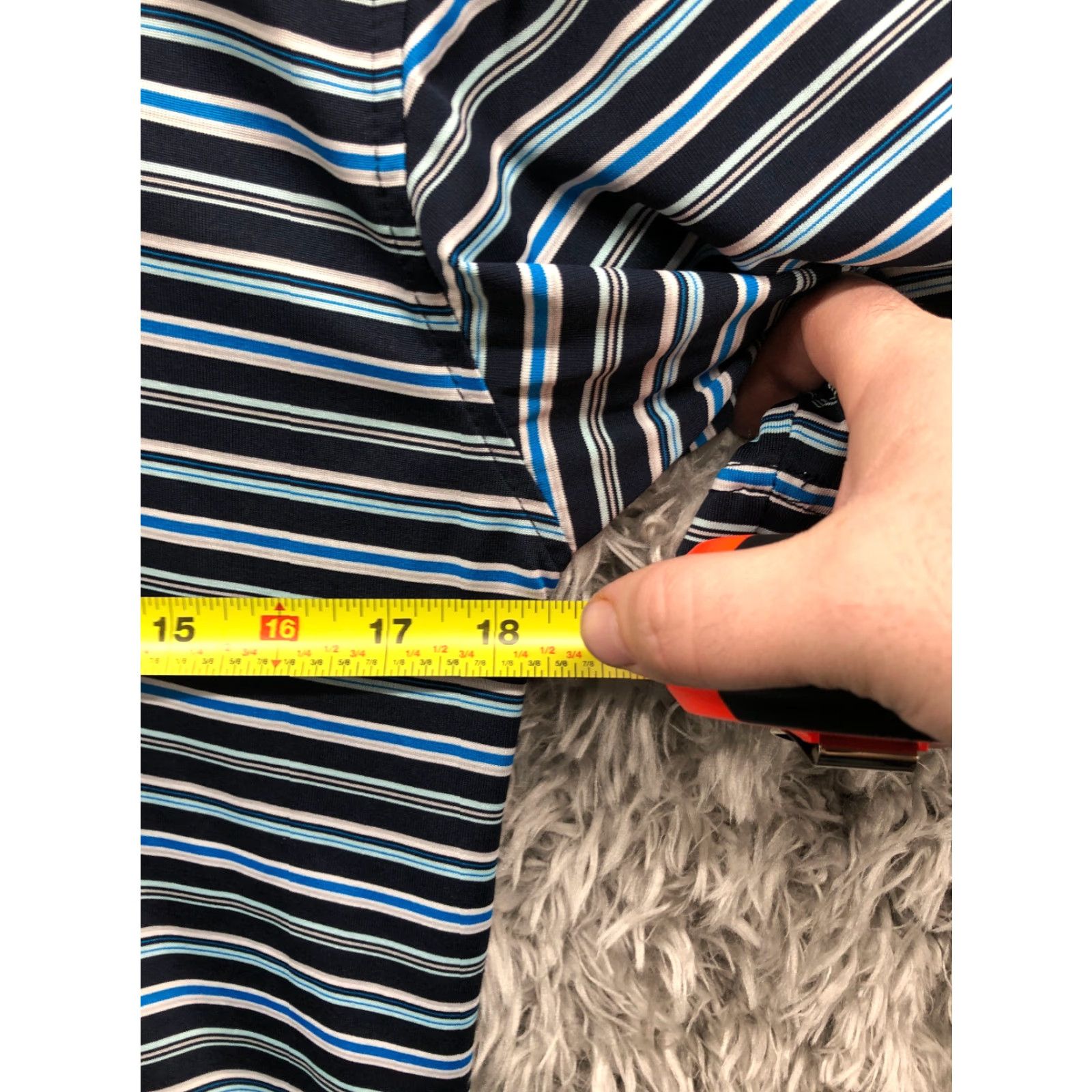 George George Shirt Mens Small Blue Striped Short Sleeve Polo Pullover Golf Size US S / EU 44-46 / 1 - 2 Thumbnail