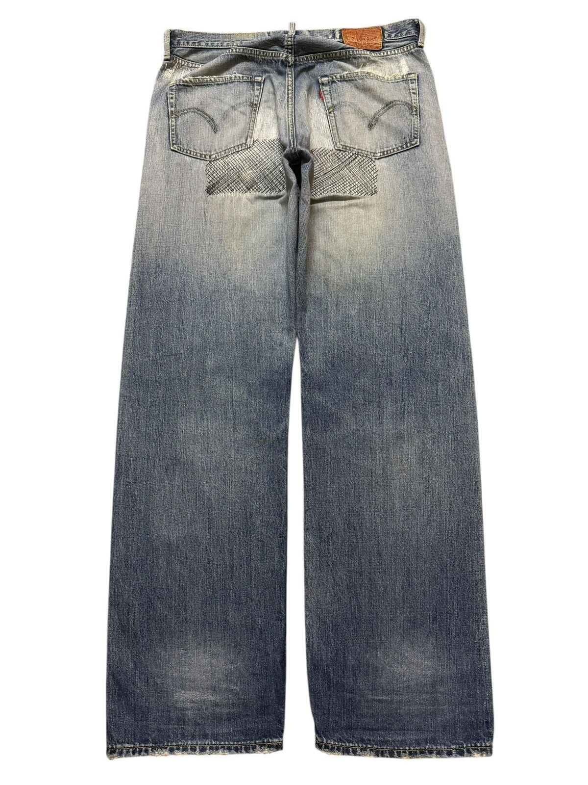 Levi's Vintage 90s Levis 503 Blue Faded Wash Wide Leg Loose Jeans Size US 34 / EU 50 - 2 Thumbnail