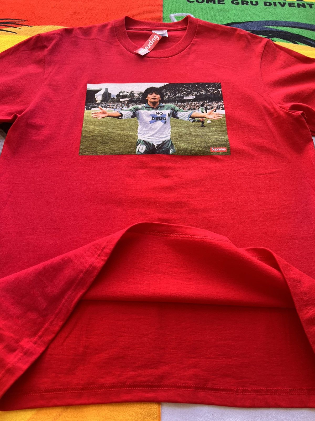 Supreme M Supreme Maradona Tee Red T-shirt football diego drugs new Size US M / EU 48-50 / 2 - 11 Thumbnail
