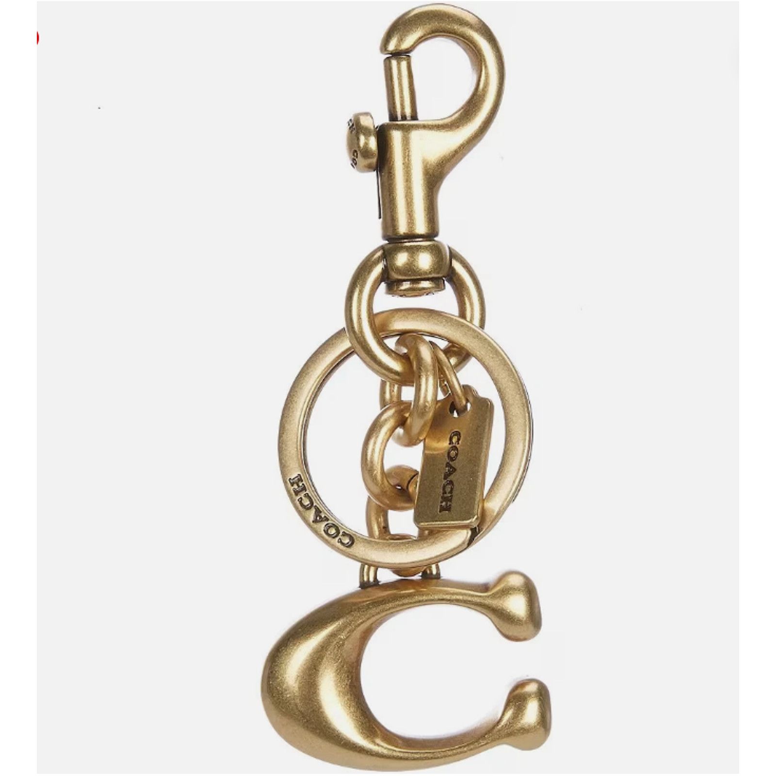 Coach Coach Signature C Bag Charm Key Chain Key ring In Brass/Gold Size ONE SIZE - 1 Thumbnail