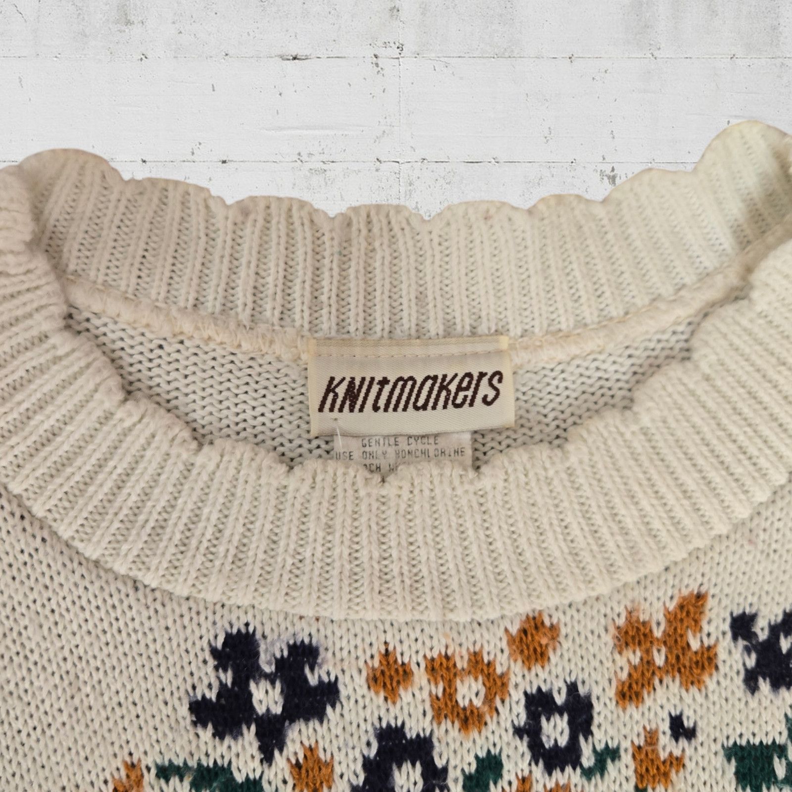 Vintage Vintage Retro Floral USA Made Knitted Sweater Size Large Size L / US 10 / IT 46 - 4 Thumbnail