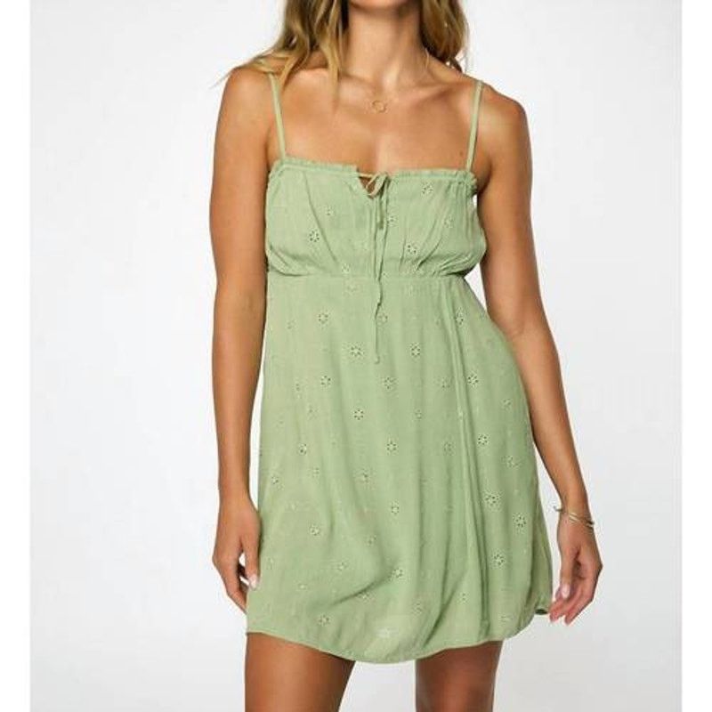 O'Neill O'Neill Womens Eyelet Babydoll Mini Tank Dress S Surf Ruffle Size S / US 4 / IT 40 - 1 Thumbnail