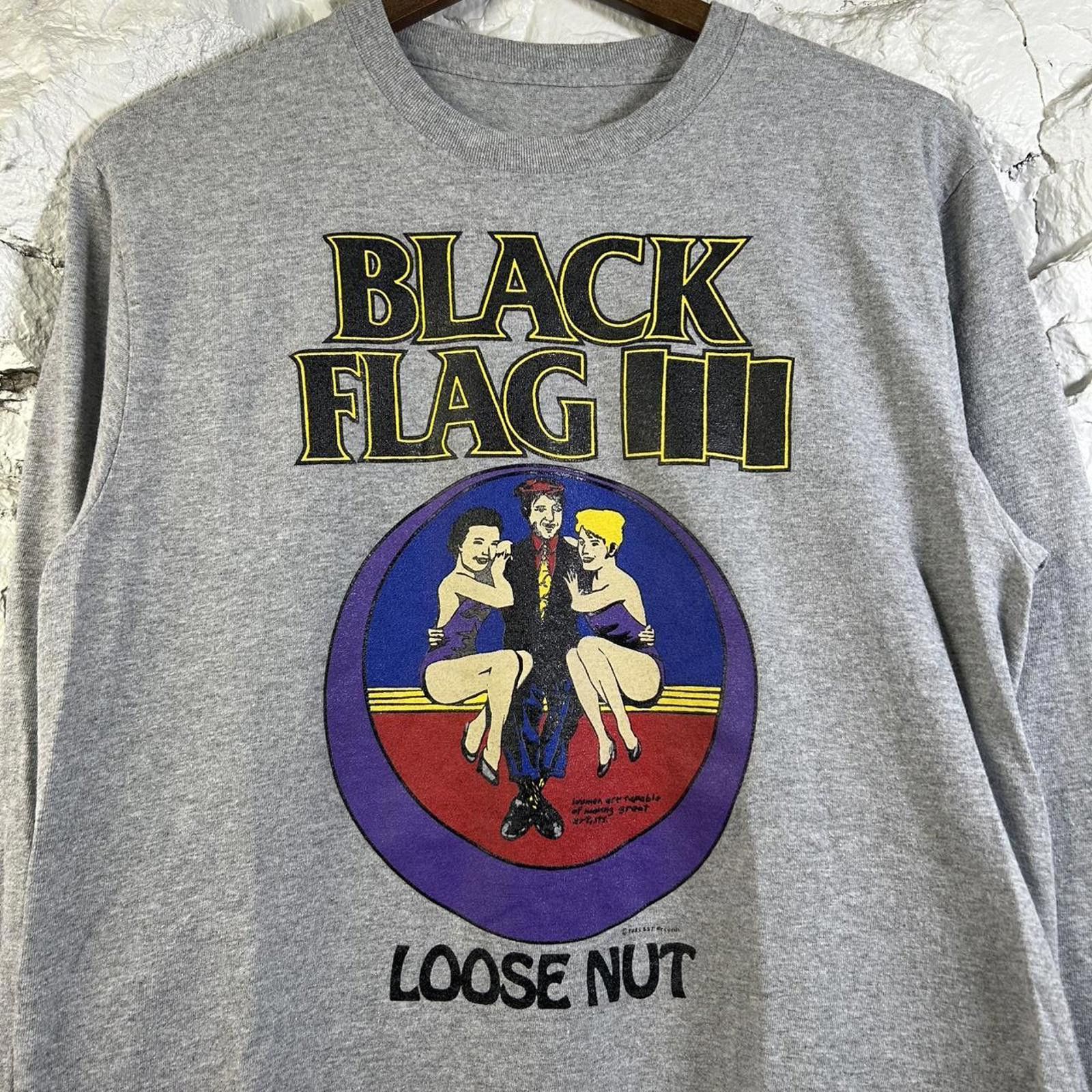 Black Flag Loose Nut 1985 Tour Long Sleeve Tee Size Medium