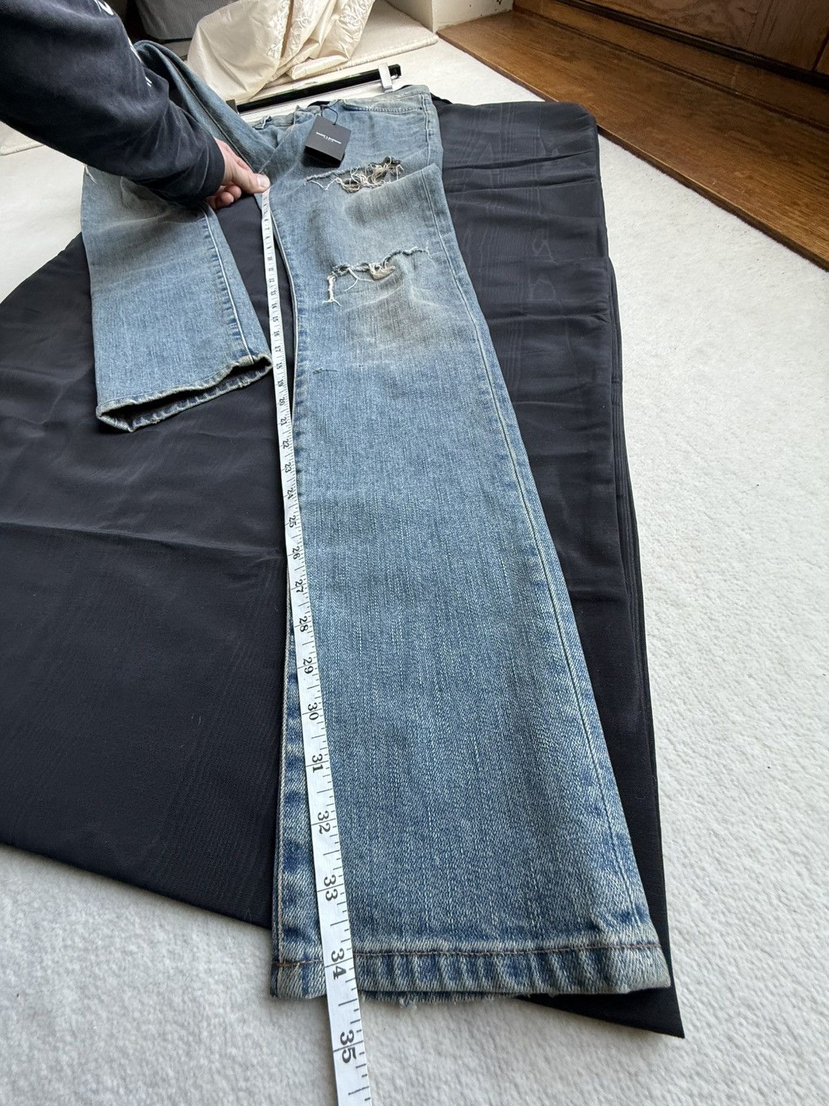 Saint Laurent Paris Holy Grail SS15 Saint Laurent Lenny Kravitz crash rip jeans Size US 31 - 10 Thumbnail