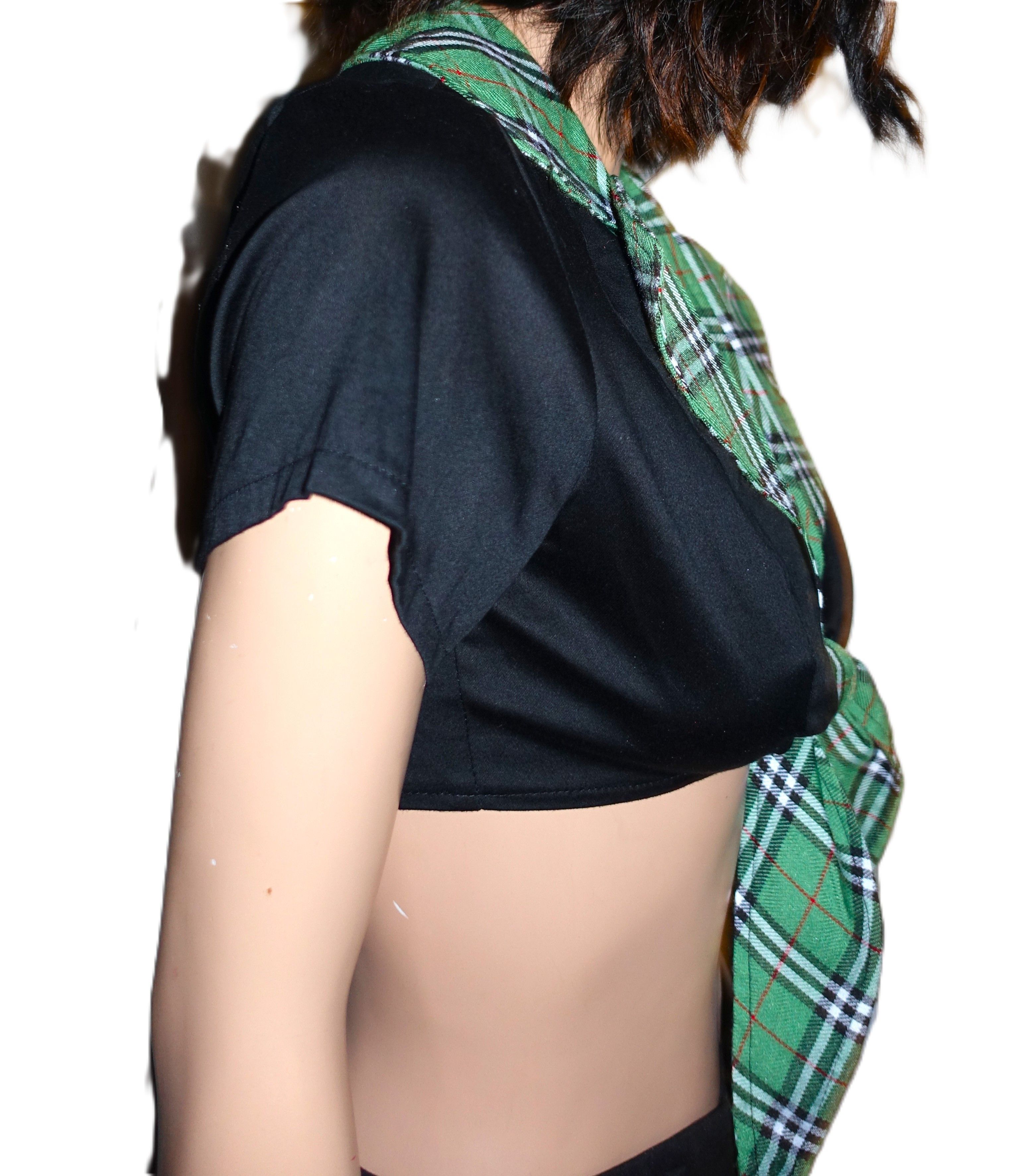 Other Bedroom Stories Green Black Plaid Cropped Top M NWT Size M / US 6-8 / IT 42-44 - 6 Thumbnail