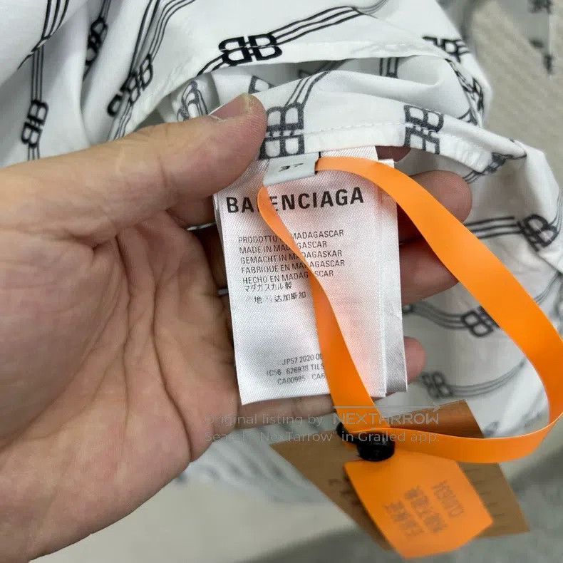 Balenciaga Balenciaga size 37 White BB Printed Shirt Size US S / EU 44-46 / 1 - 4 Thumbnail