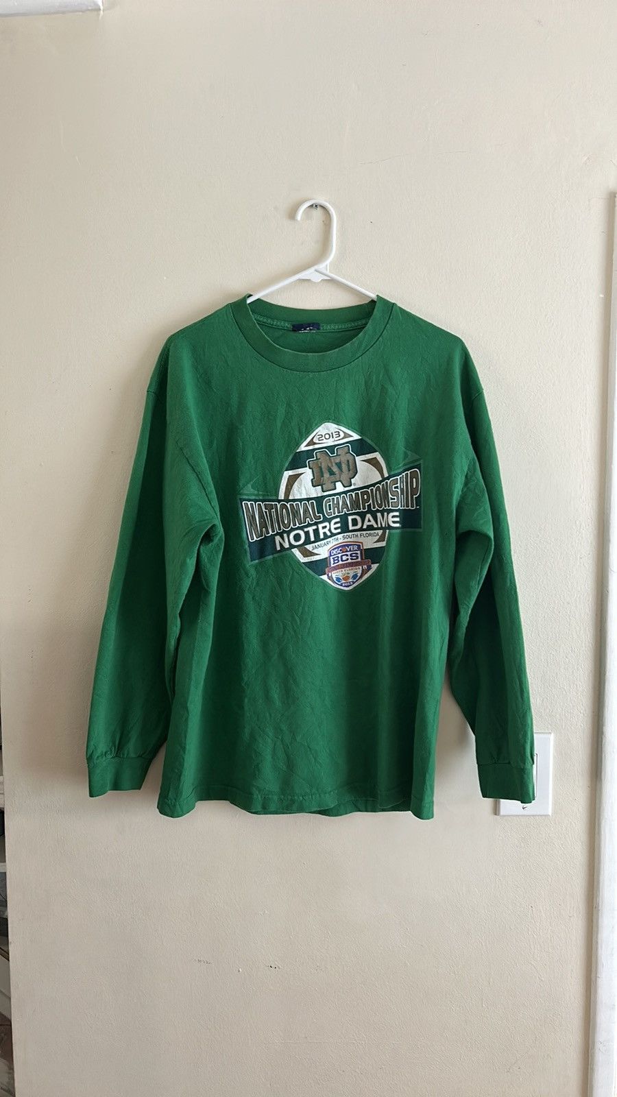 Vintage Vintage 2013 notre dame football championship long sleeve Size US L / EU 52-54 / 3 - 1 Thumbnail