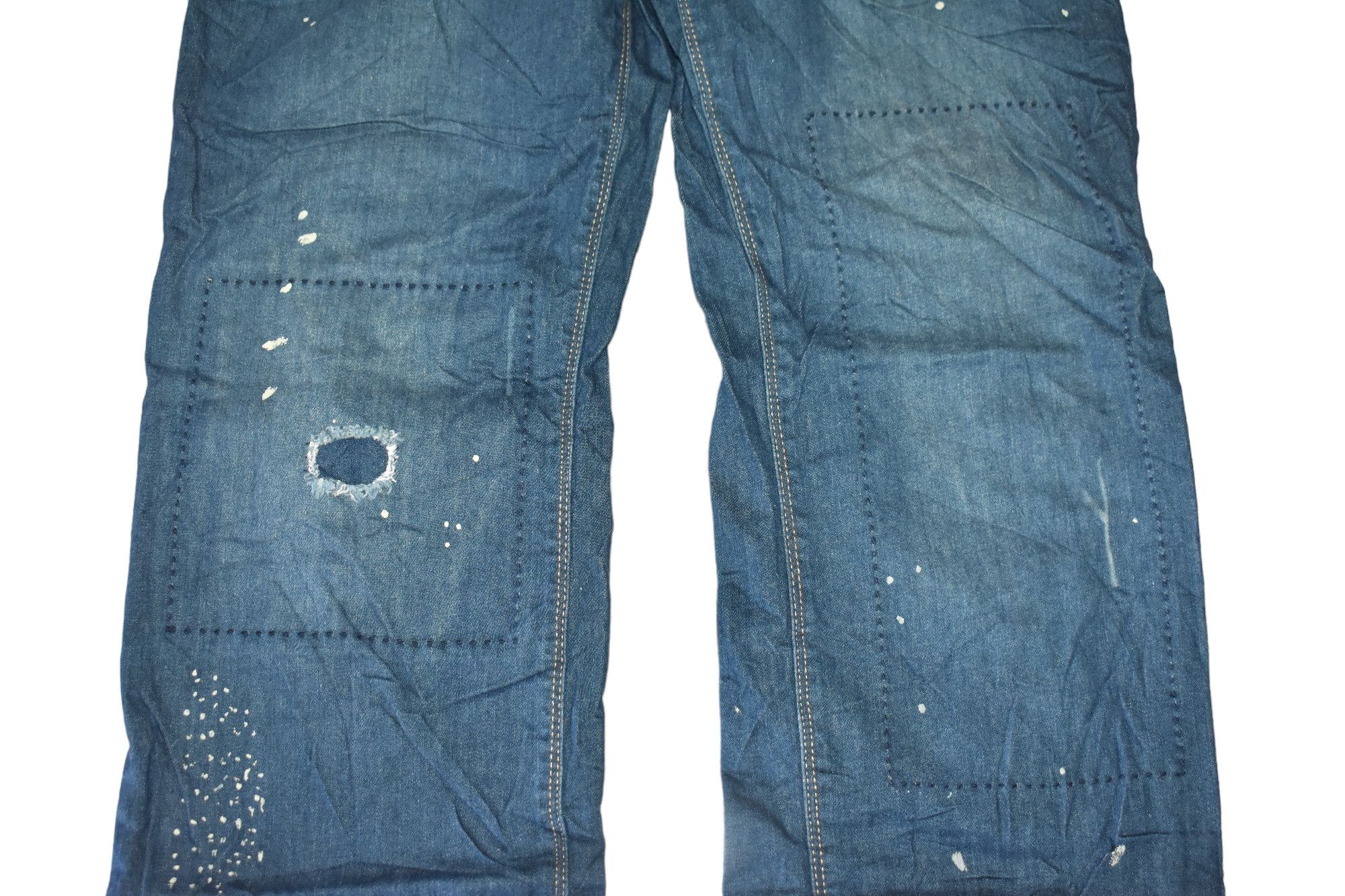 If Six Was Nine × Japanese Brand Vintage Eddie Bauer Patchwork Jeans Like Kapital Size US 34 / EU 50 - 4 Thumbnail