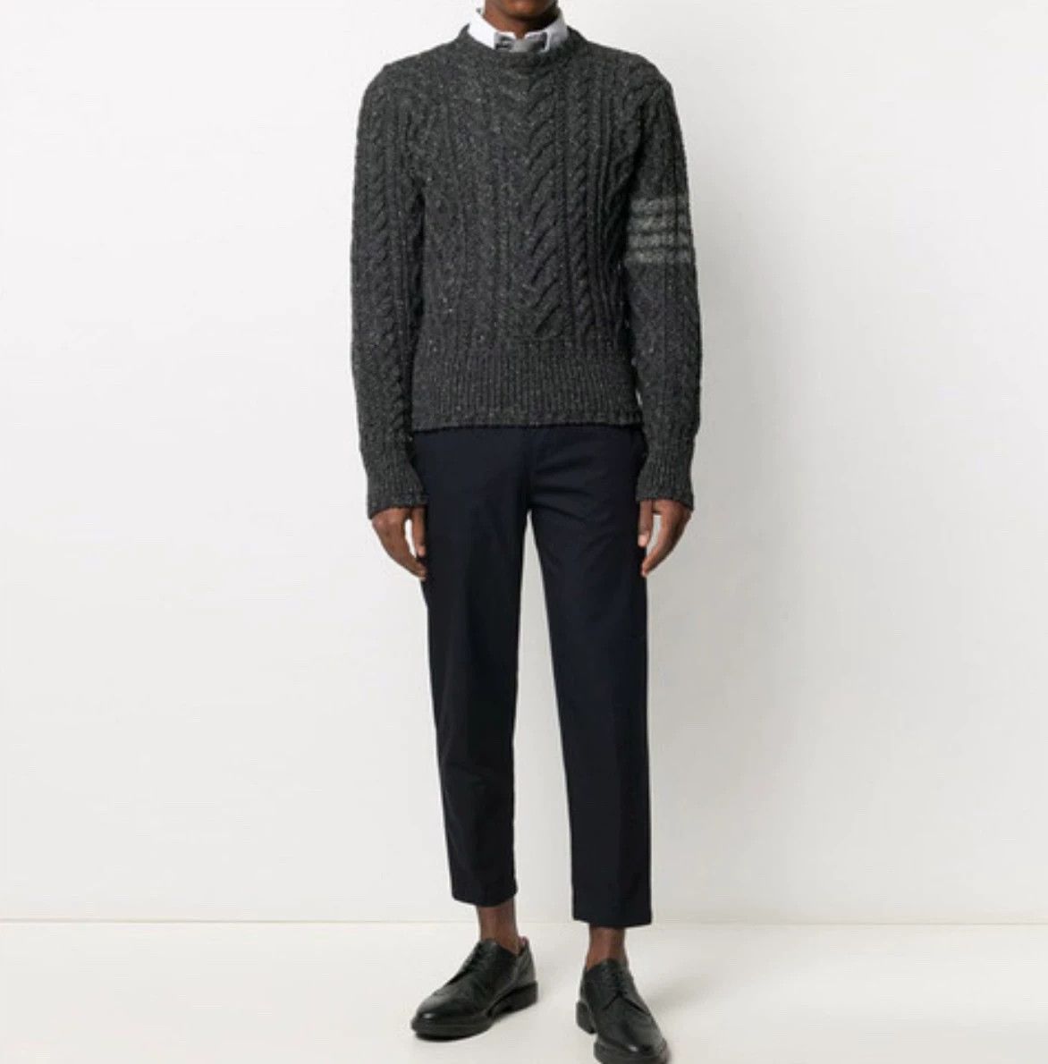 Thom Browne Thom Browne 4-Bar Crewneck Sweater Black Gray Size 1 Size US S / EU 44-46 / 1 - 9 Thumbnail