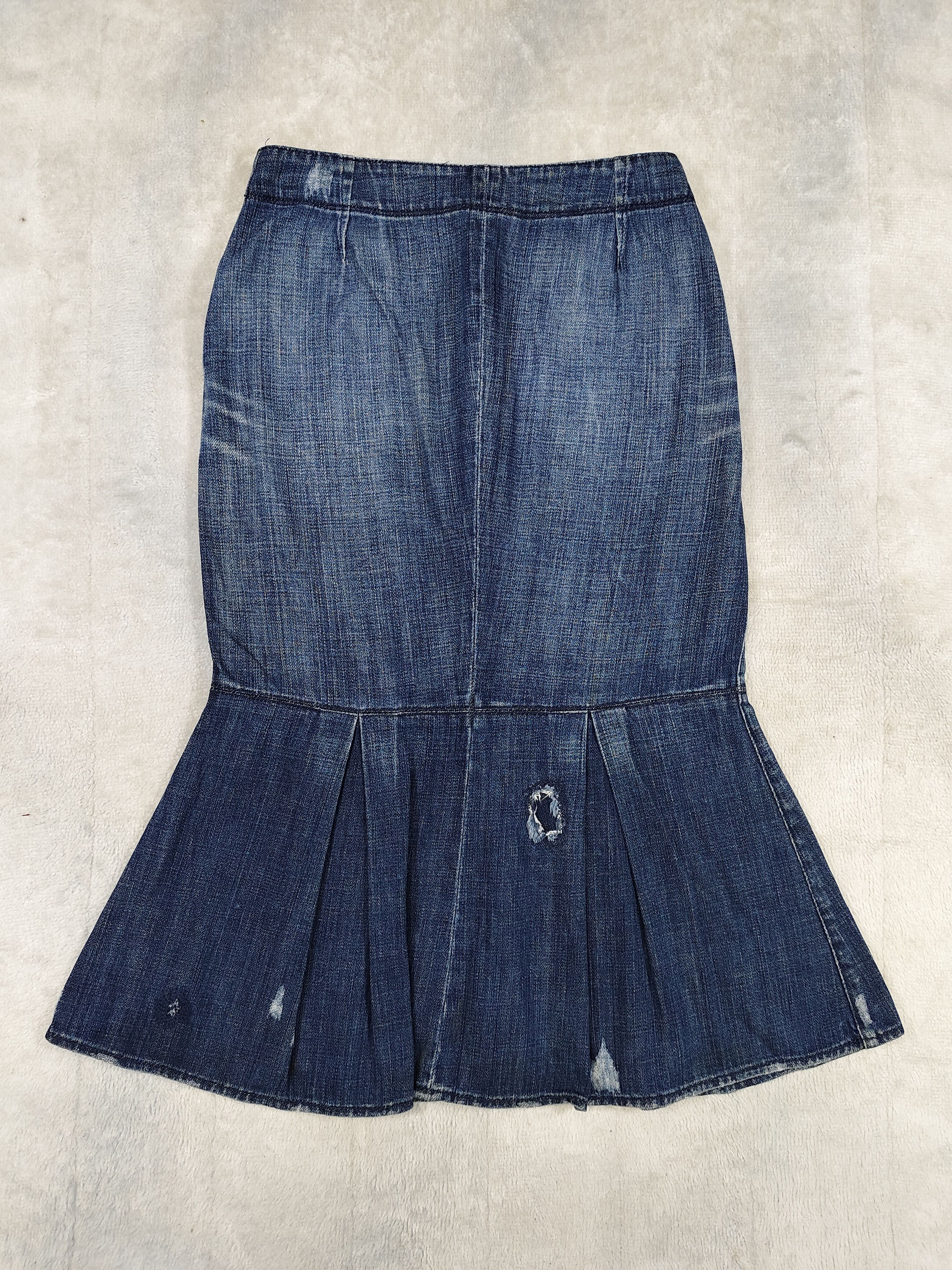 Ralph Lauren 🔥Vtg Ralph Lauren Y2K Pacthwork Flare Denim Skirt Size 28" / US 6 / IT 42 - 5 Thumbnail