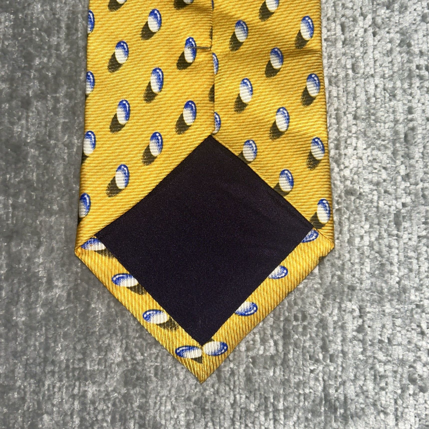 Vintage VINTAGE Luciano Ferre Silk Tie Geometric Yellow 100% Silk Made in Italy Classic 57"-60" Adjustable Men Size ONE SIZE - 4 Thumbnail