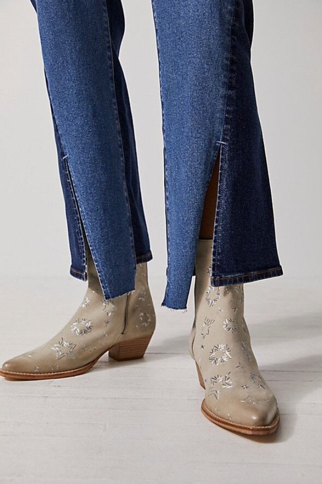 Free People Free People Star Bowers Embroidered Boots Stone ( 38 ) Size US 8 / IT 38 - 1 Thumbnail