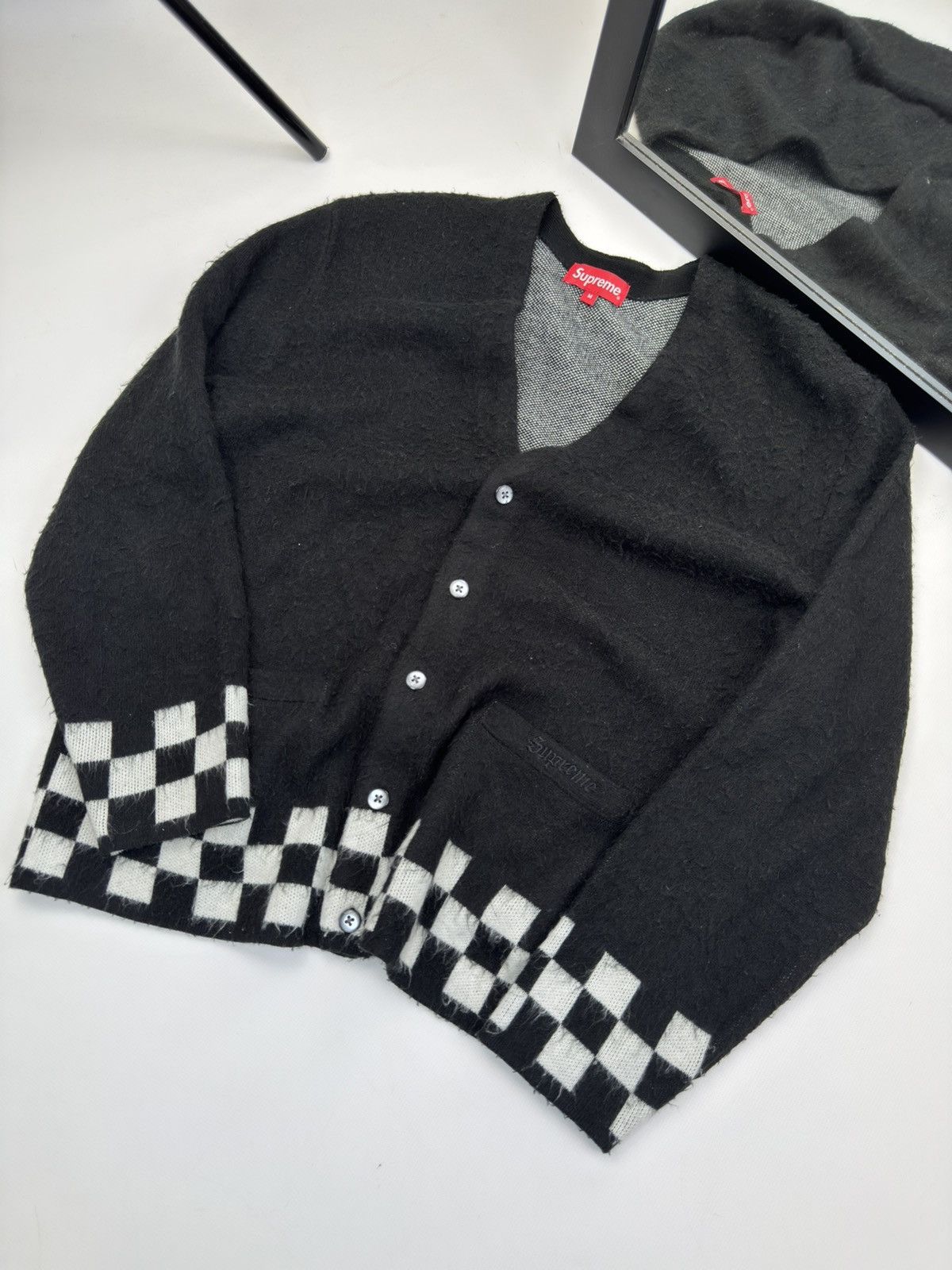 Supreme Supreme Brushed Checkered Mohair Cardigan Size US M / EU 48-50 / 2 - 9 Thumbnail