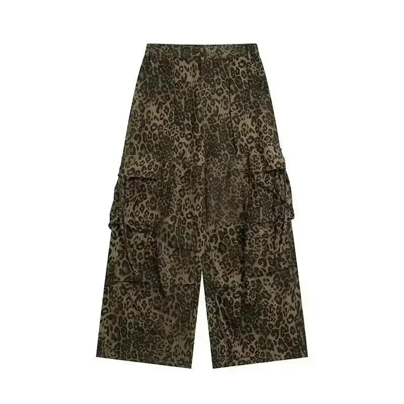 Japanese Brand Leopard print parachute pleated cargo wide-leg pants Size US 34 / EU 50 - 6 Thumbnail