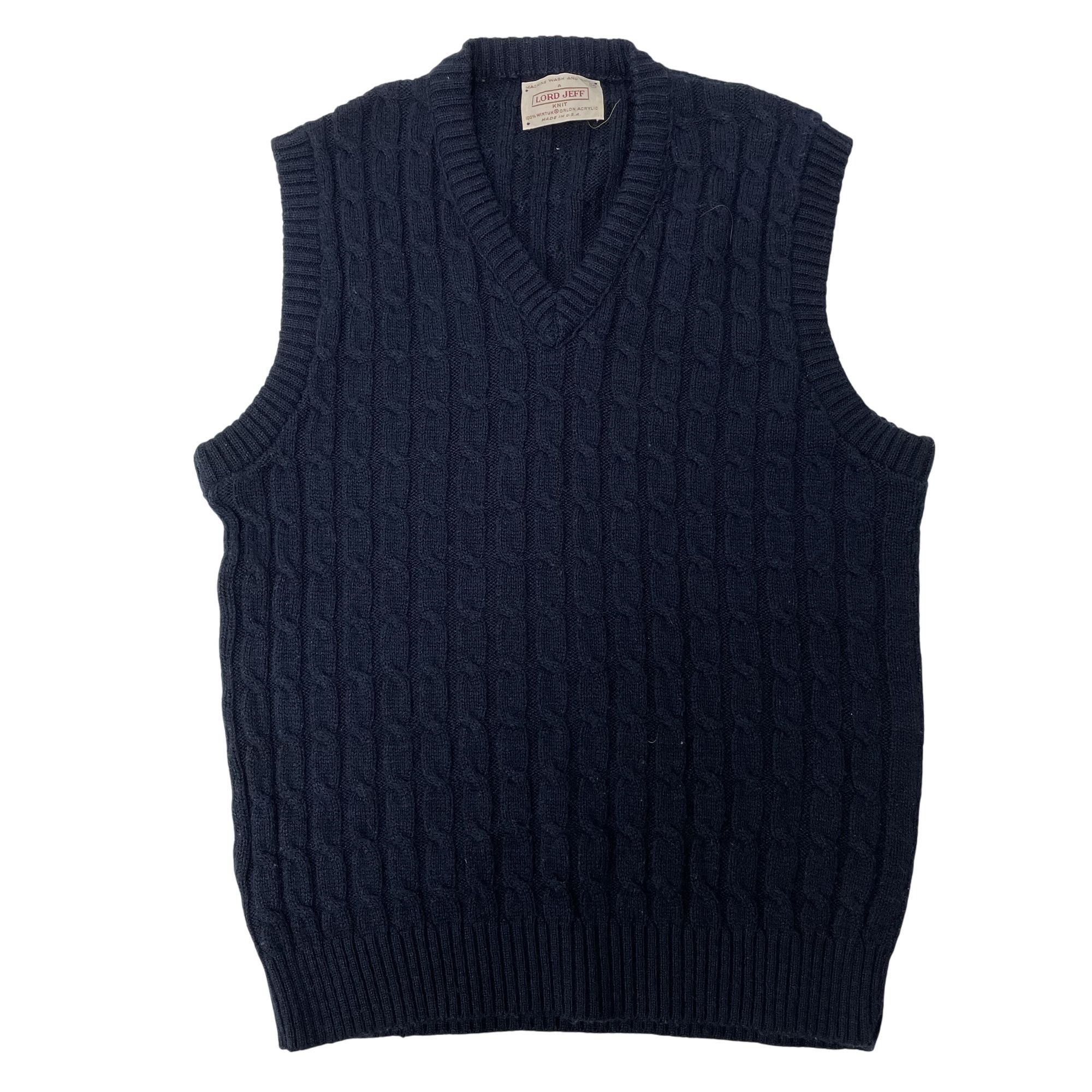 Other Vtg Lord Jeff Chunky CABLE KNIT V Neck Sweater Vest Size US M / EU 48-50 / 2 - 8 Thumbnail